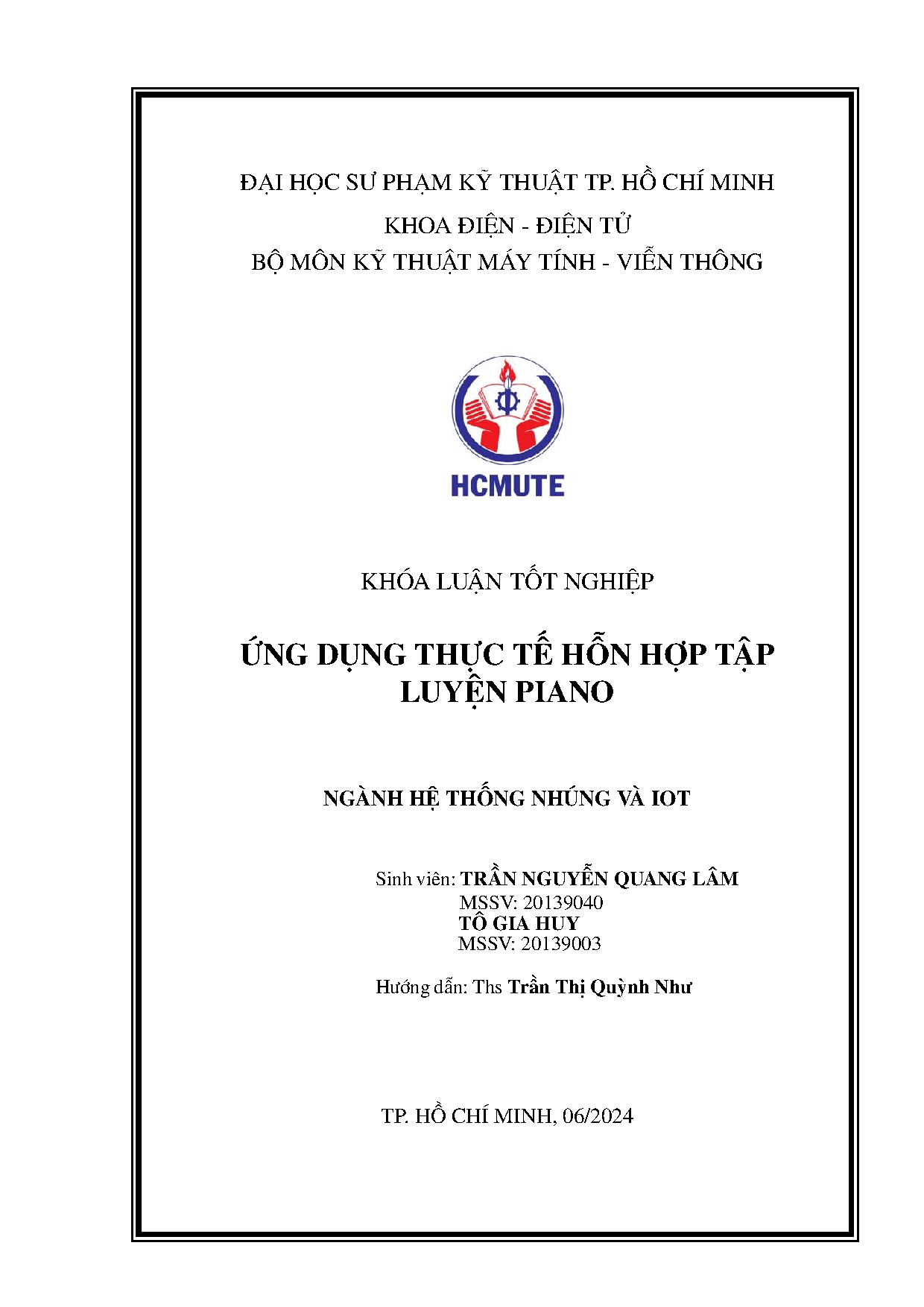 Đồ án tốt nghiệp - Ứng dụng thực tế hỗn hợp tập luyện piano