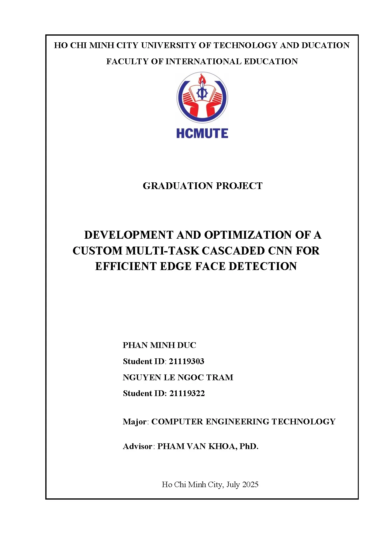 Đồ án tốt nghiệp - Development and optimization of a custom multi-task cascaded cnn for EEFD