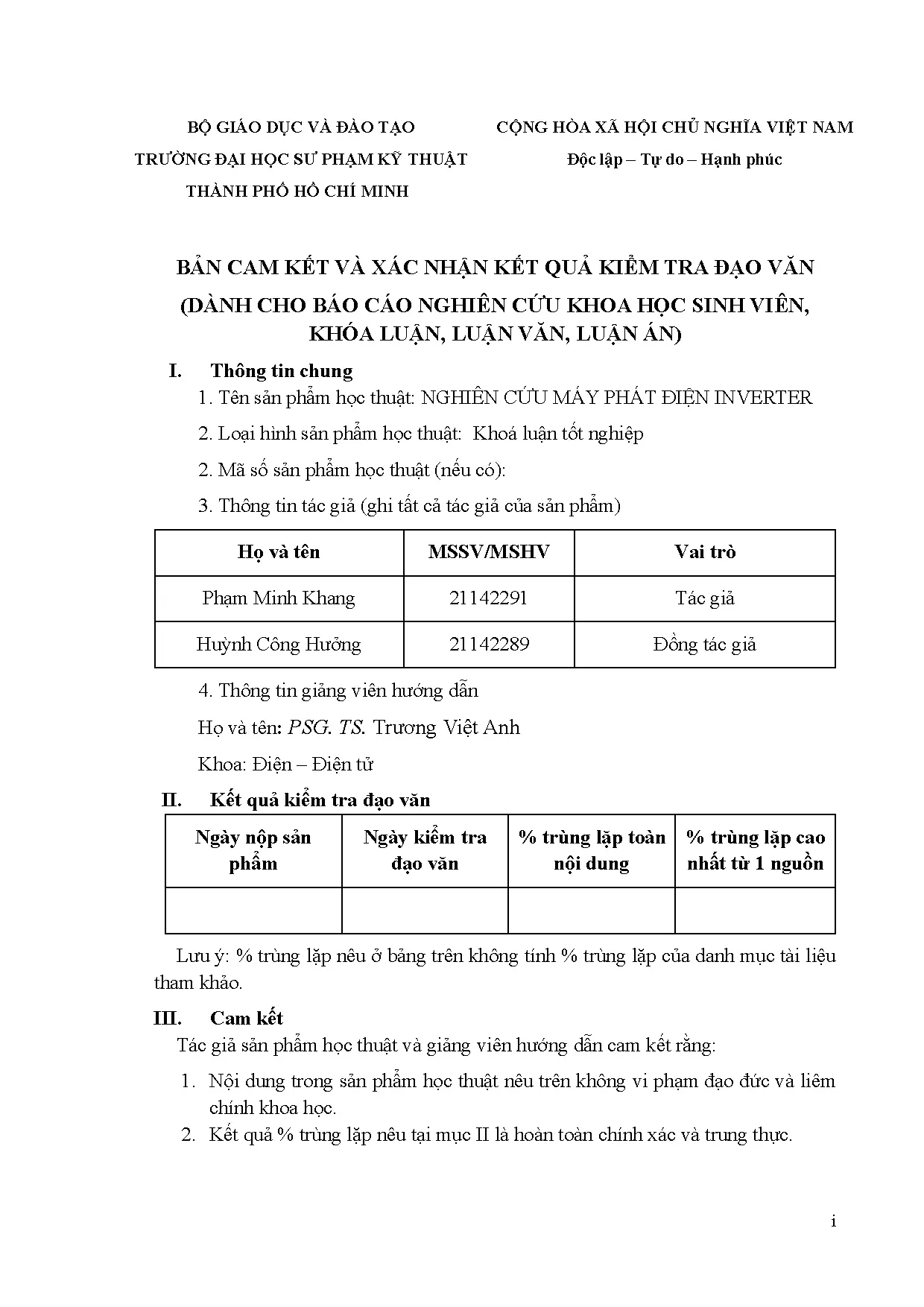 Đồ án tốt nghiệp - Nghiên cứu máy phát điện INVERTER - Trang 2