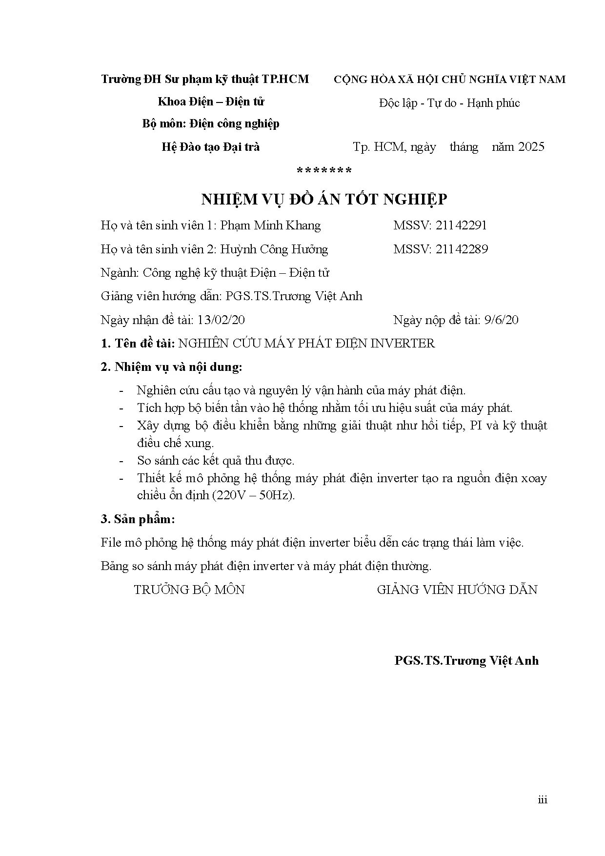Đồ án tốt nghiệp - Nghiên cứu máy phát điện INVERTER - Trang 4