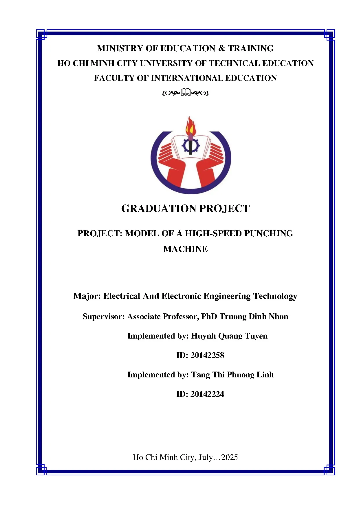 Đồ án tốt nghiệp - Model of a high-speed punching machine