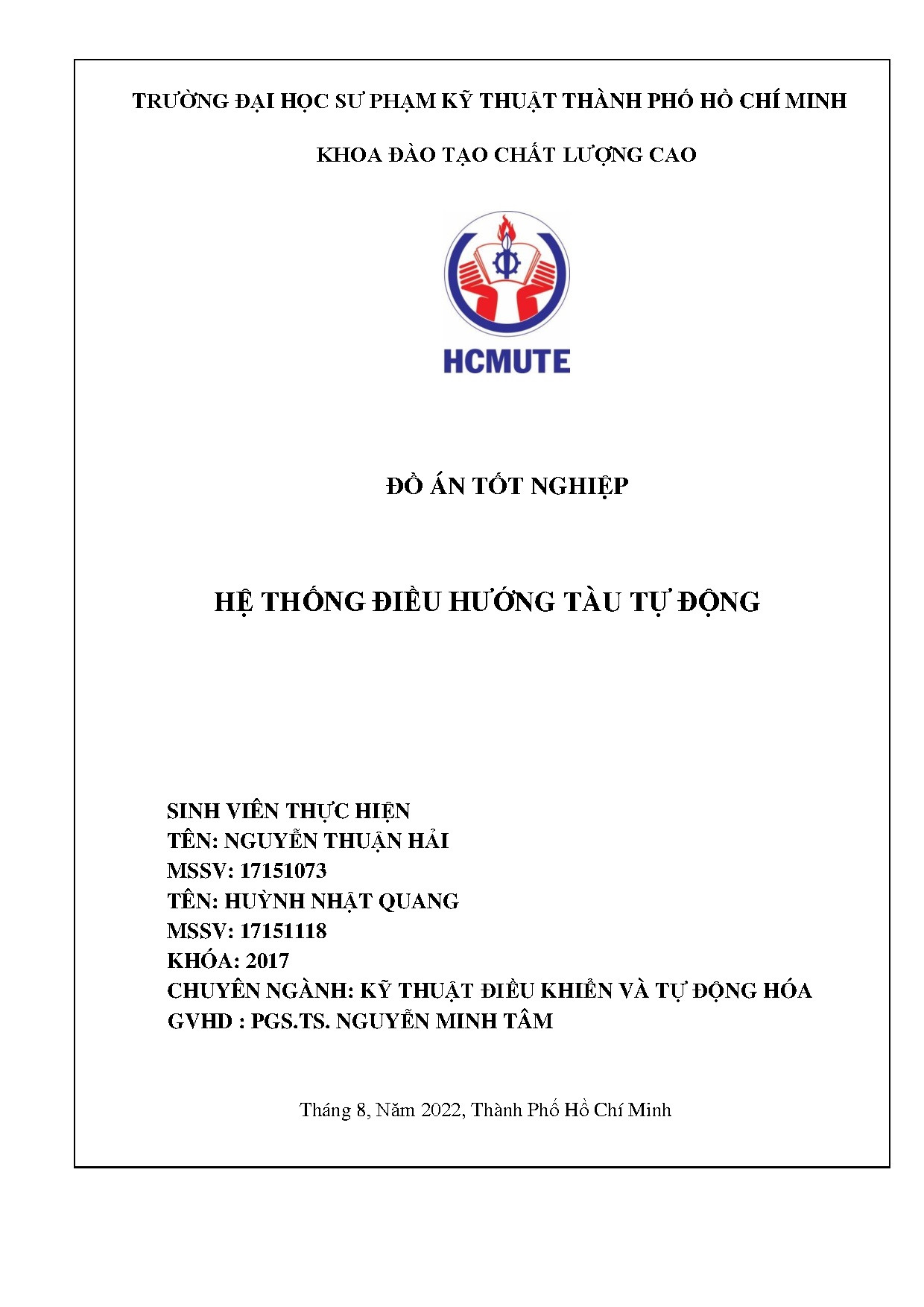 Đồ án tốt nghiệp - Hệ thống điều hướng tàu tự động