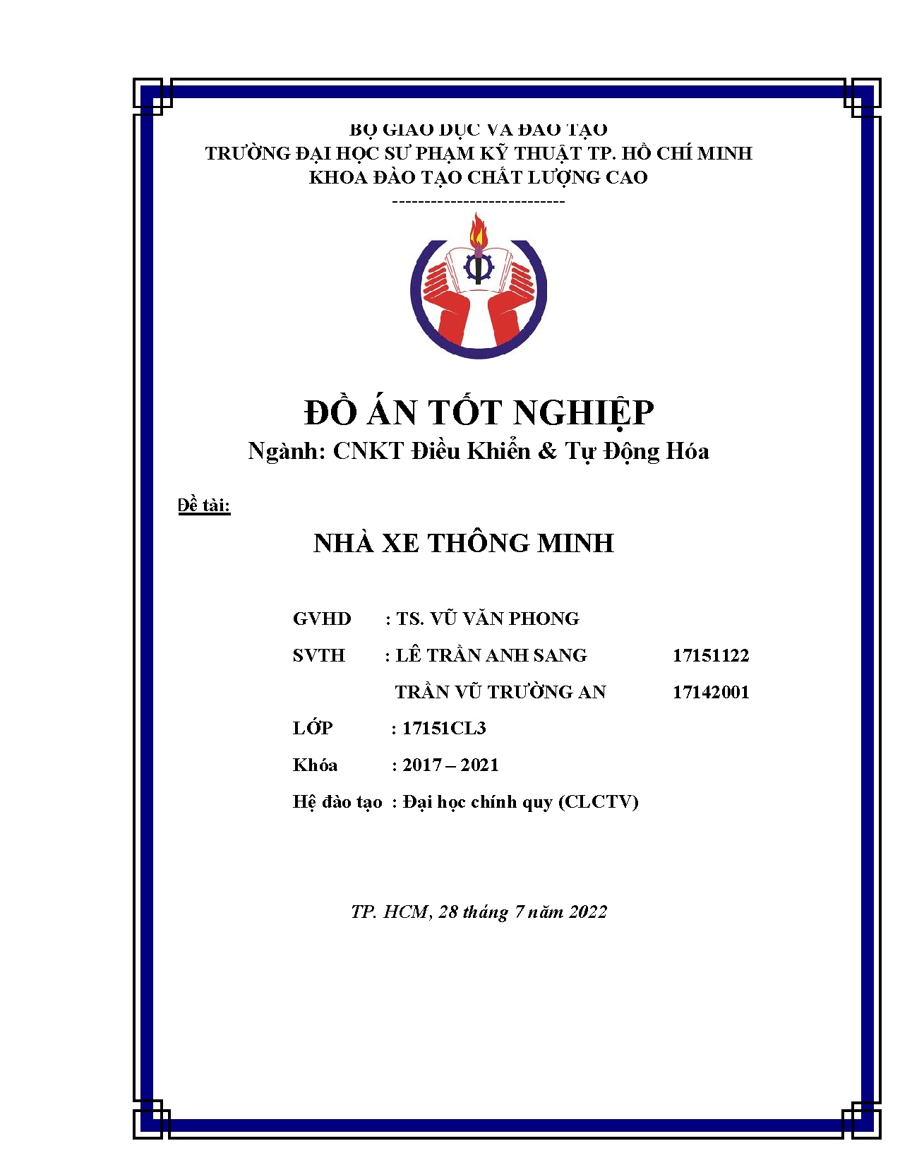 Đồ án tốt nghiệp - Nhà xe thông minh