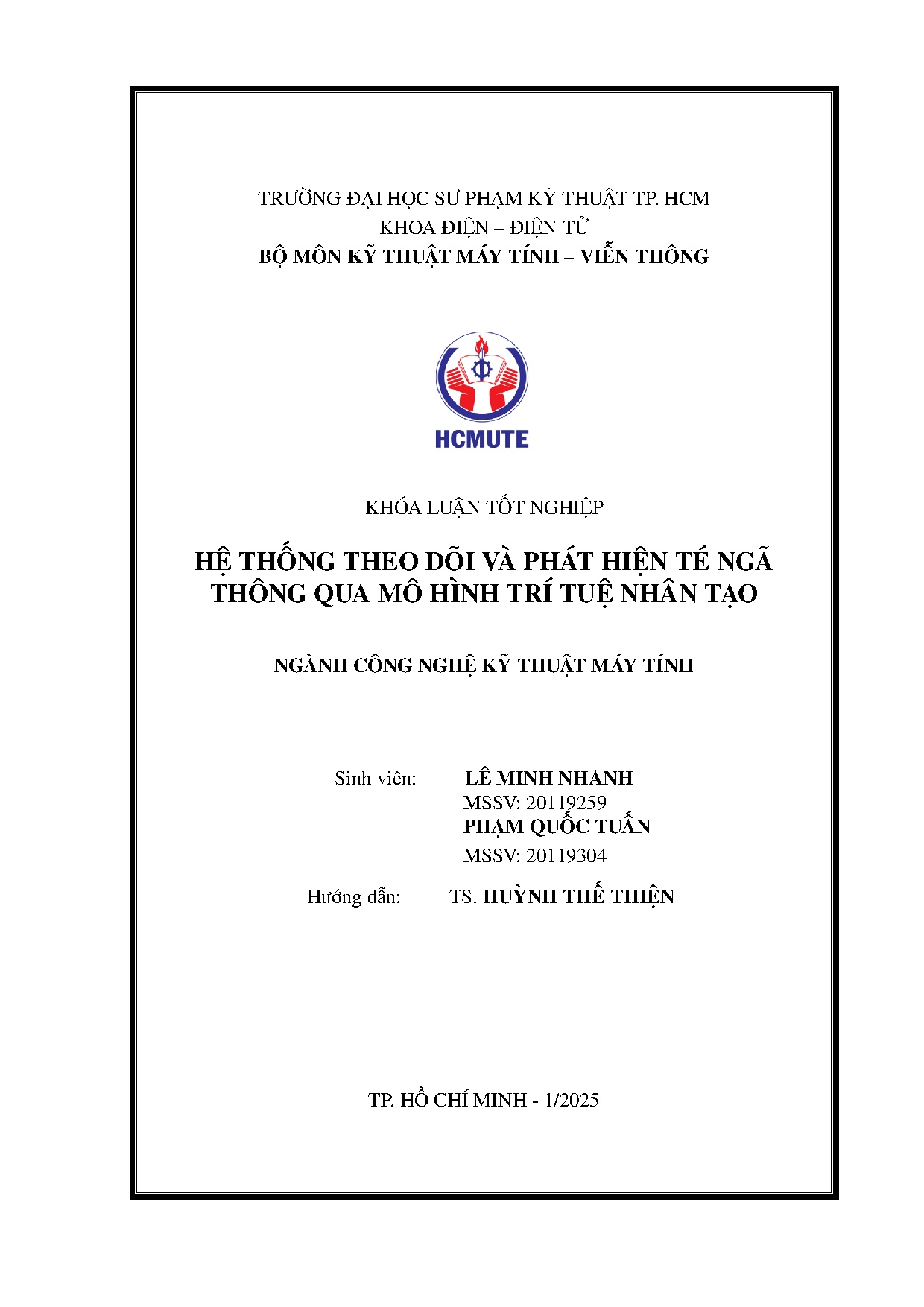 Đồ án tốt nghiệp - Hệ thống theo dõi và phát hiện té ngã thông qua mô hình trí tuệ nhân tạo