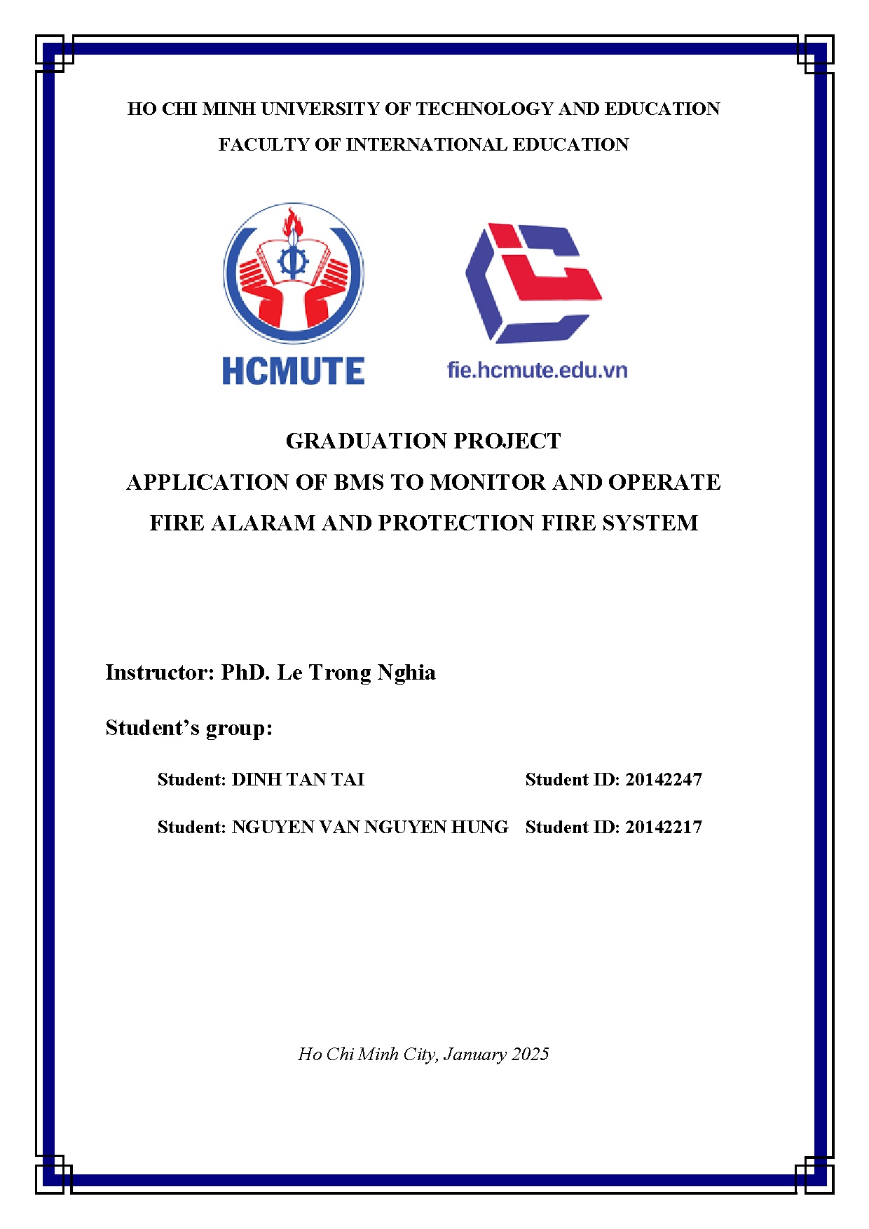 Đồ án tốt nghiệp - Application of BMS to monitor and operate fire alaram and protection fire system