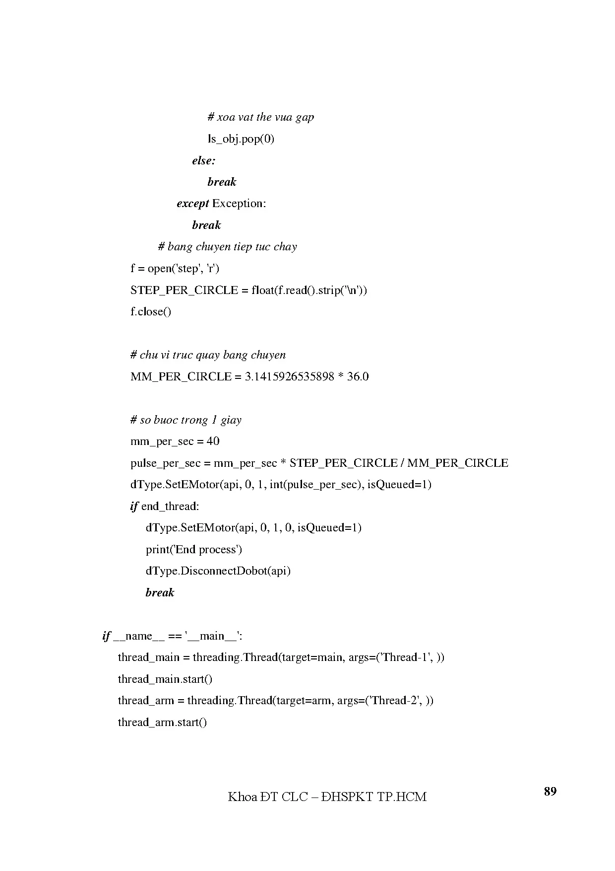 Đồ án tốt nghiệp - Ứng dụng Dobot Magician trong hệ thống phân loại sản phẩm - Trang 105