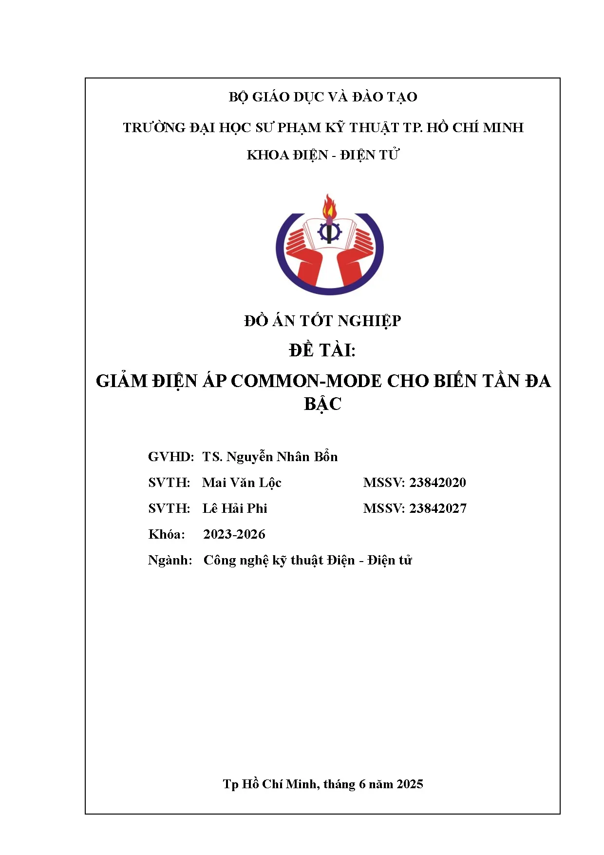 Đồ án tốt nghiệp - Giảm điện áp Common - Mode cho biến tần đa bậc