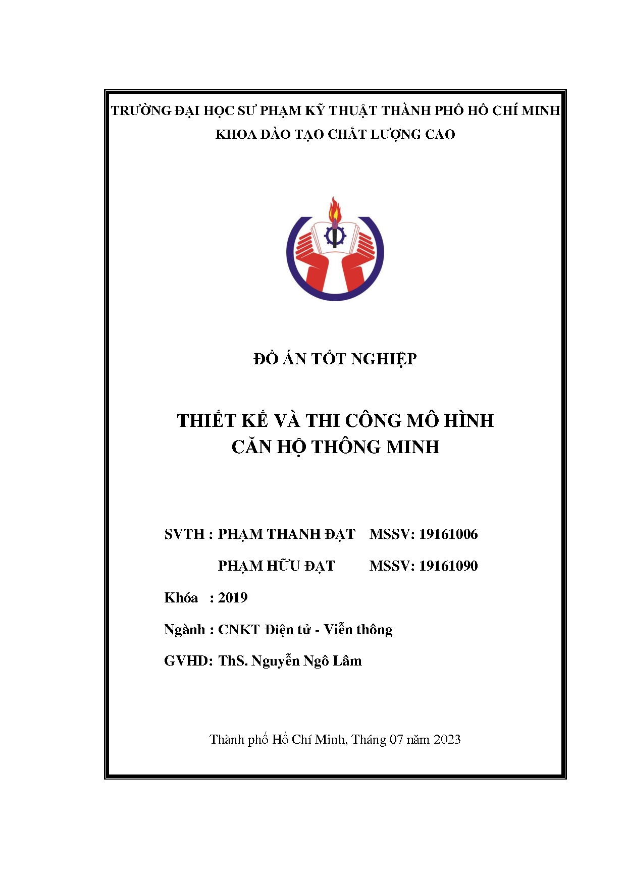 Đồ án tốt nghiệp - Thiết kế và thi công mô hình căn hộ thông minh