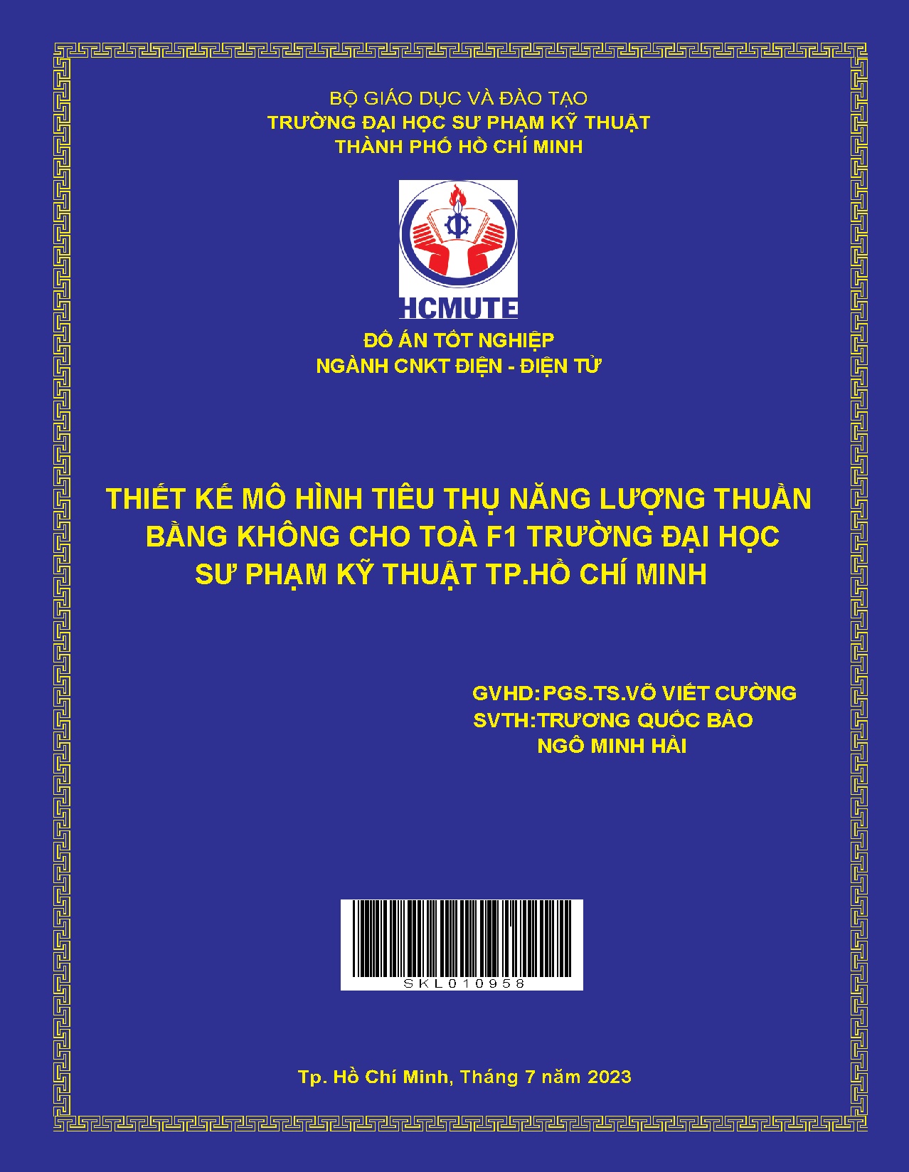 Đồ án tốt nghiệp - Thiết kế mô hình tiêu thụ năng lượng thuần bằng không cho tòa F1 Trường ĐHSPKTTCM
