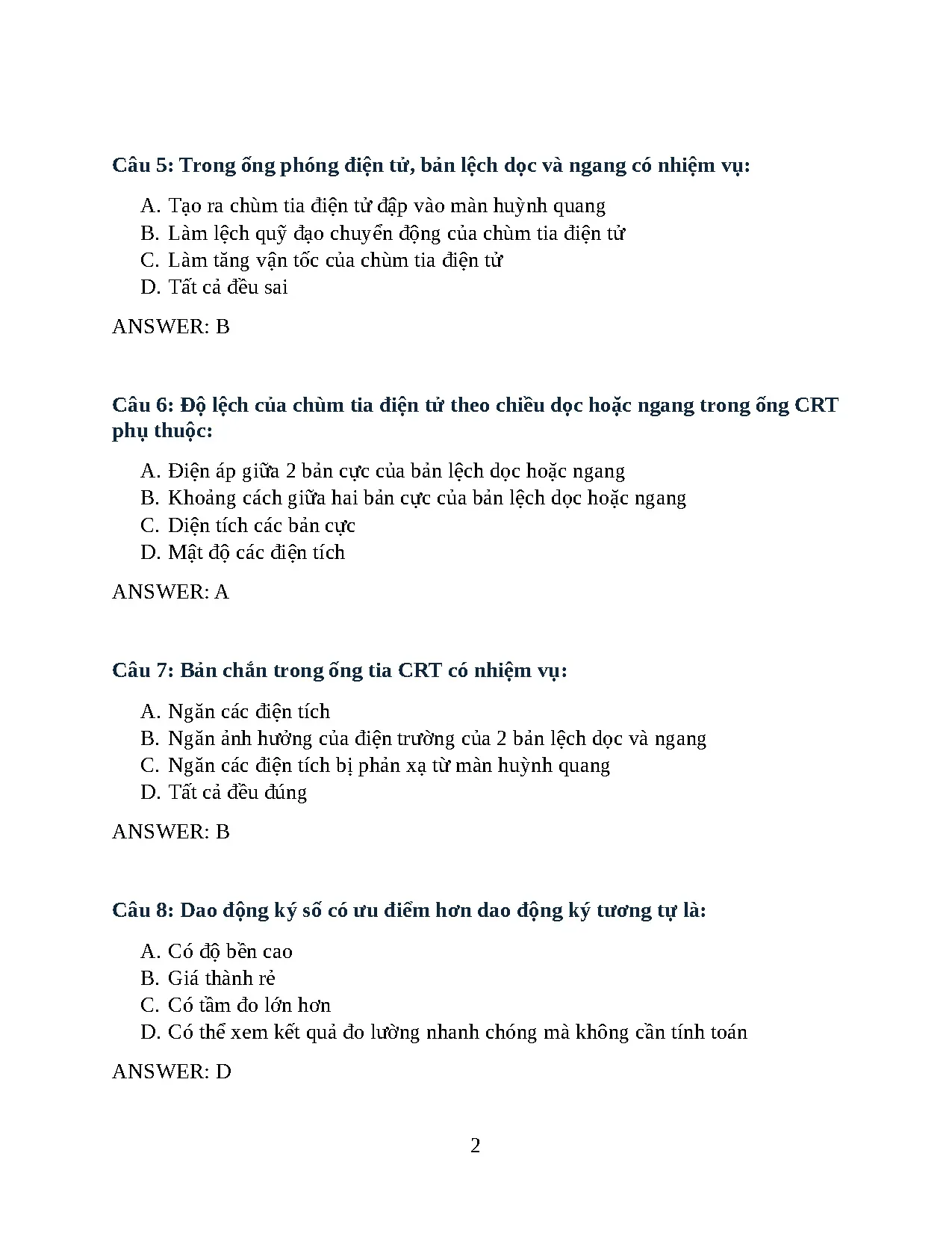Trắc nghiệm chương 6 đo lường - Trang 2