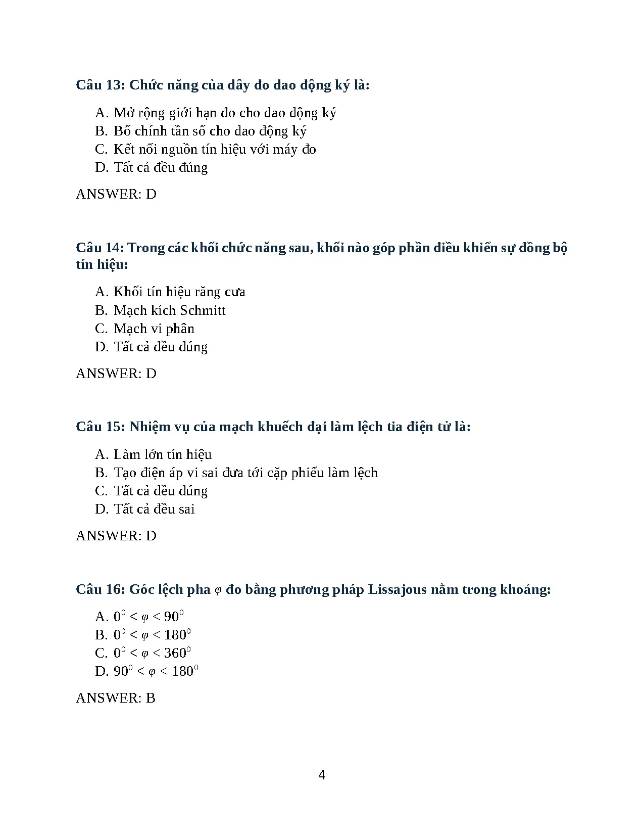 Trắc nghiệm chương 6 đo lường - Trang 4