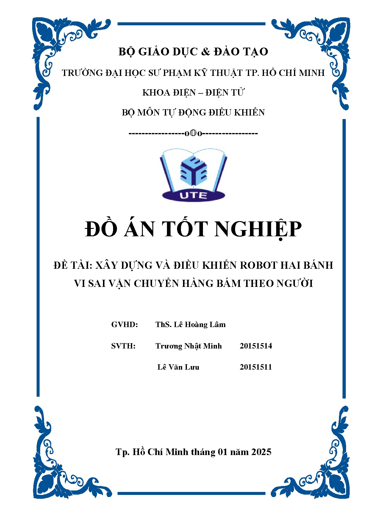 Đồ án tốt nghiệp - Xây dựng và điều khiển robot hai bánh vi sai vận chuyển hàng bám theo người