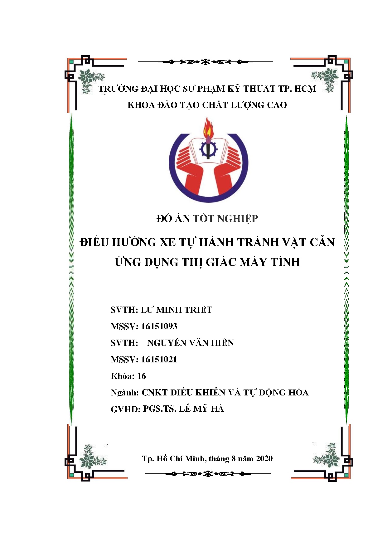 Đồ án tốt nghiệp - Điều hướng xe tự hành tránh vật cản ứng dụng thị giác máy tính