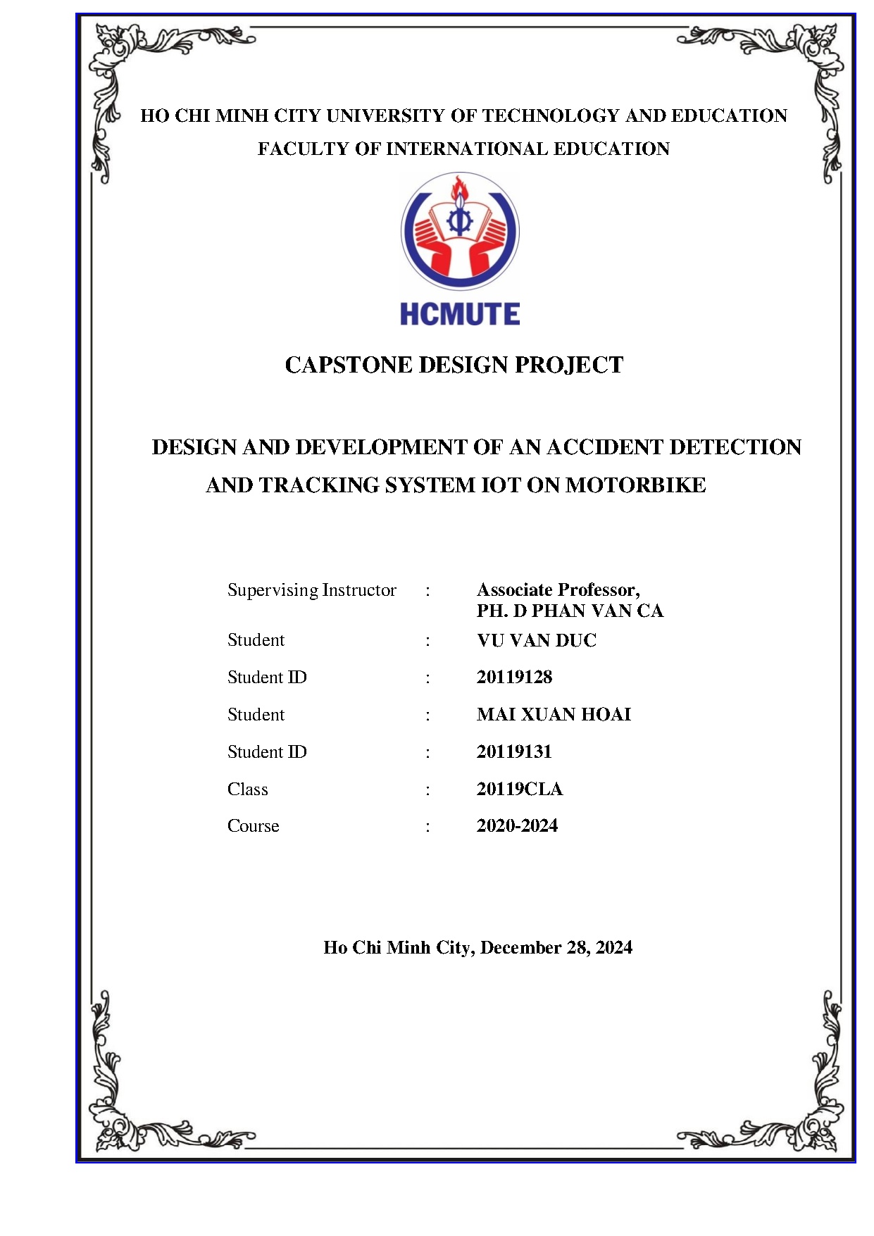 Đồ án tốt nghiệp - Design and development of an accident detection and tracking system iot on M