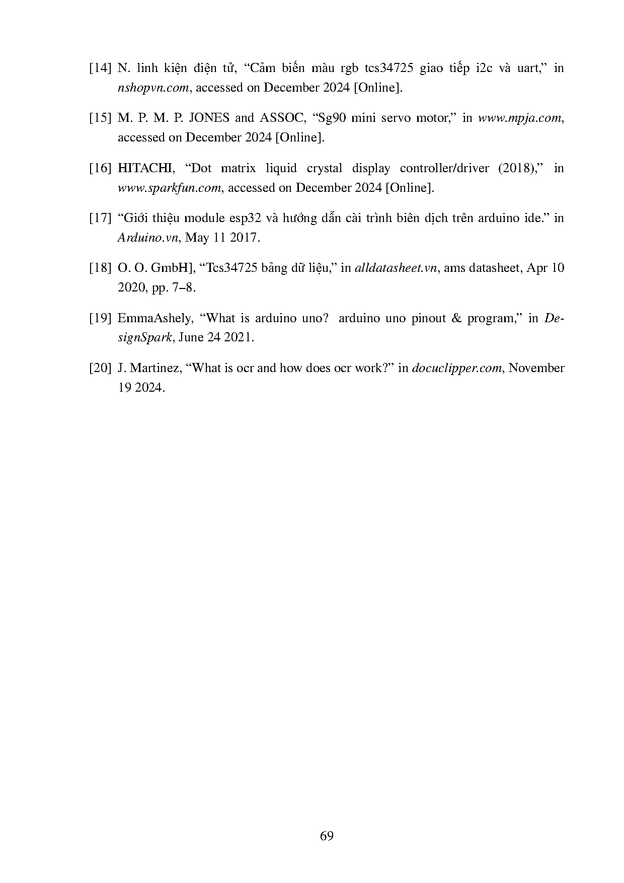 Đồ án tốt nghiệp - Thiết kế mô hình hệ thống bãi giữ xe tự động - Trang 84