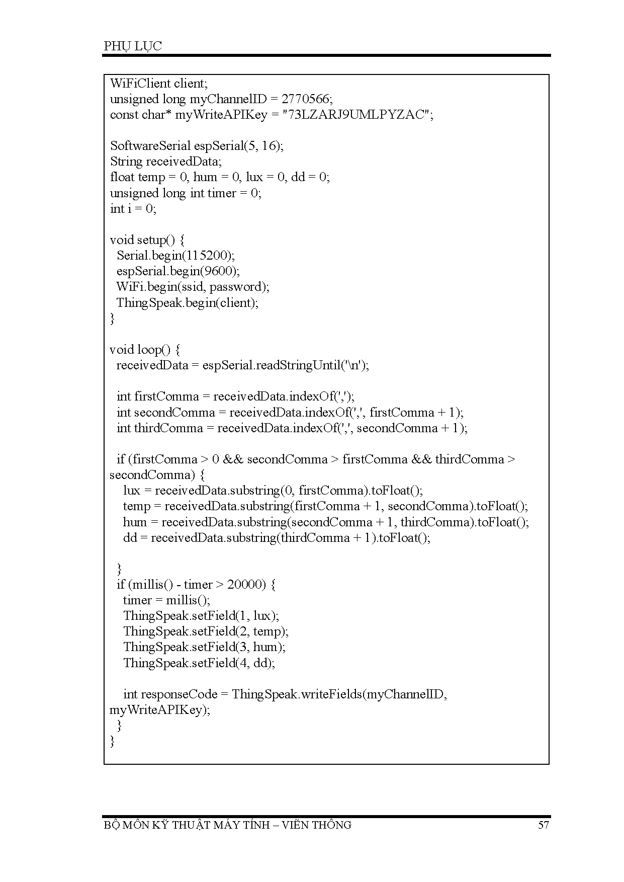 Đồ án tốt nghiệp - Thiết kế và triển khai hệ thống giám sát chỉ số môi trường và hiển thị dữ liệu TT - Trang 67