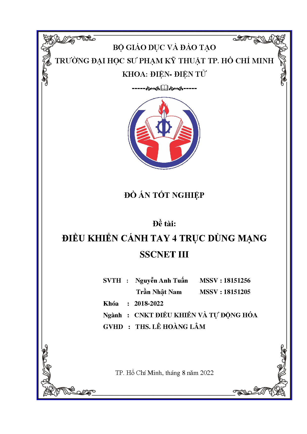 Đồ án tốt nghiệp - Điều khiển cánh tay 4 trục dùng mạng SSCNET III