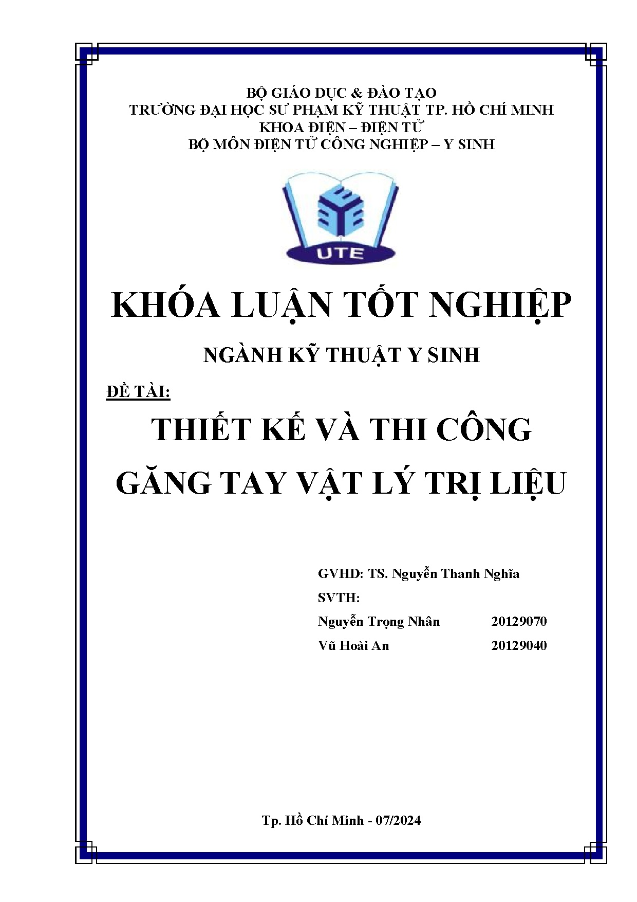 Đồ án tốt nghiệp - Thiết kế và thi công găng tay vật lý trị liệu