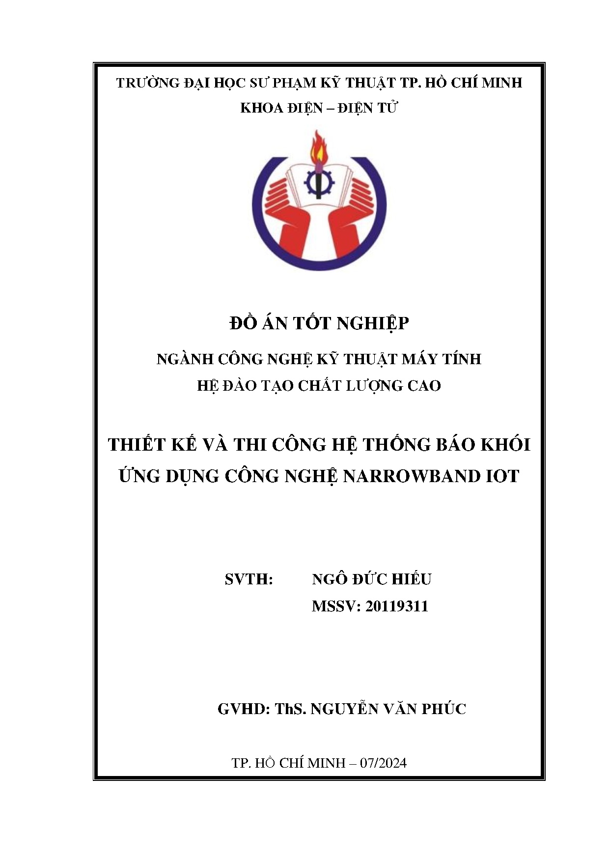 Đồ án tốt nghiệp - Thiết kế và thi công hệ thống báo khói ứng dụng công nghệ Narrowband Iot
