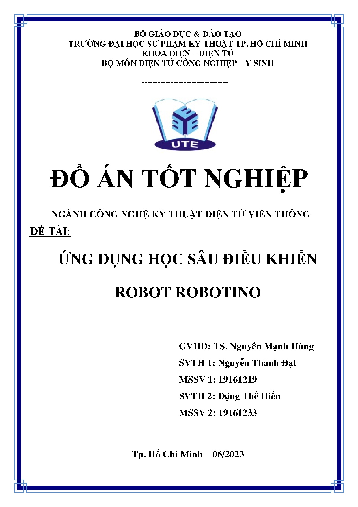 Đồ án tốt nghiệp - Ứng dụng học sâu điều khiển Robot Robotino