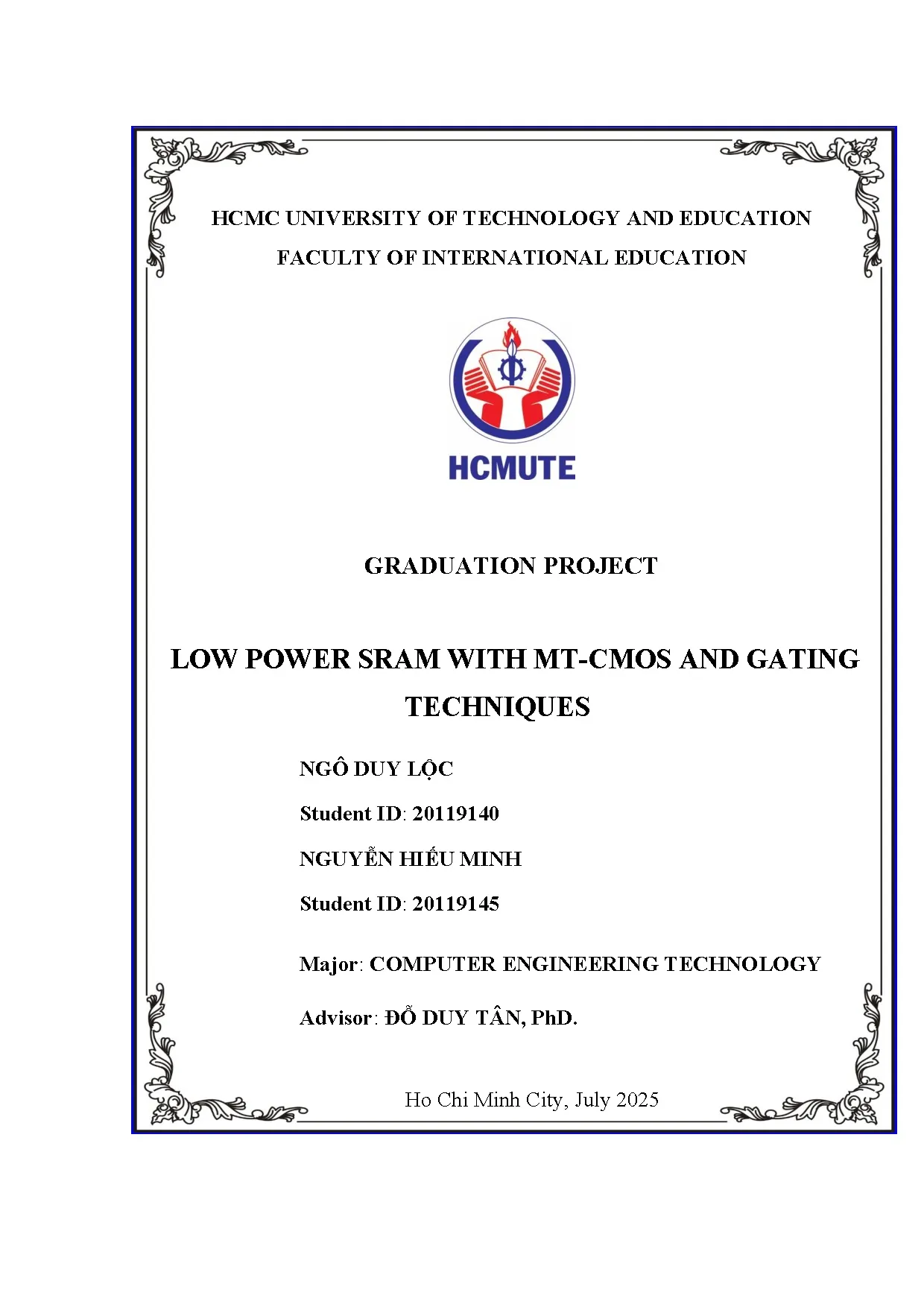 Đồ án tốt nghiệp - Low power sram with MT-Cmos and gating techniques