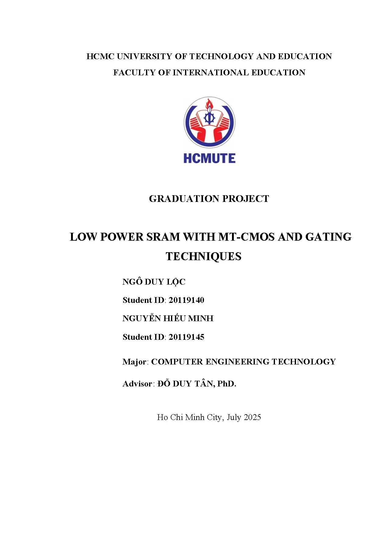 Đồ án tốt nghiệp - Low power sram with MT-Cmos and gating techniques - Trang 2