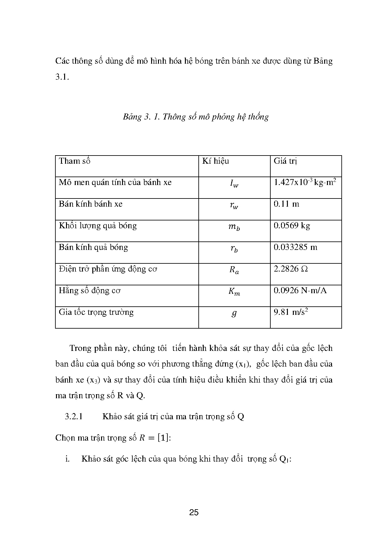 Đồ án tốt nghiệp - Khảo sát điều khiển Linear quadratic regulator cho hệ bóng trên bánh xe - Trang 28