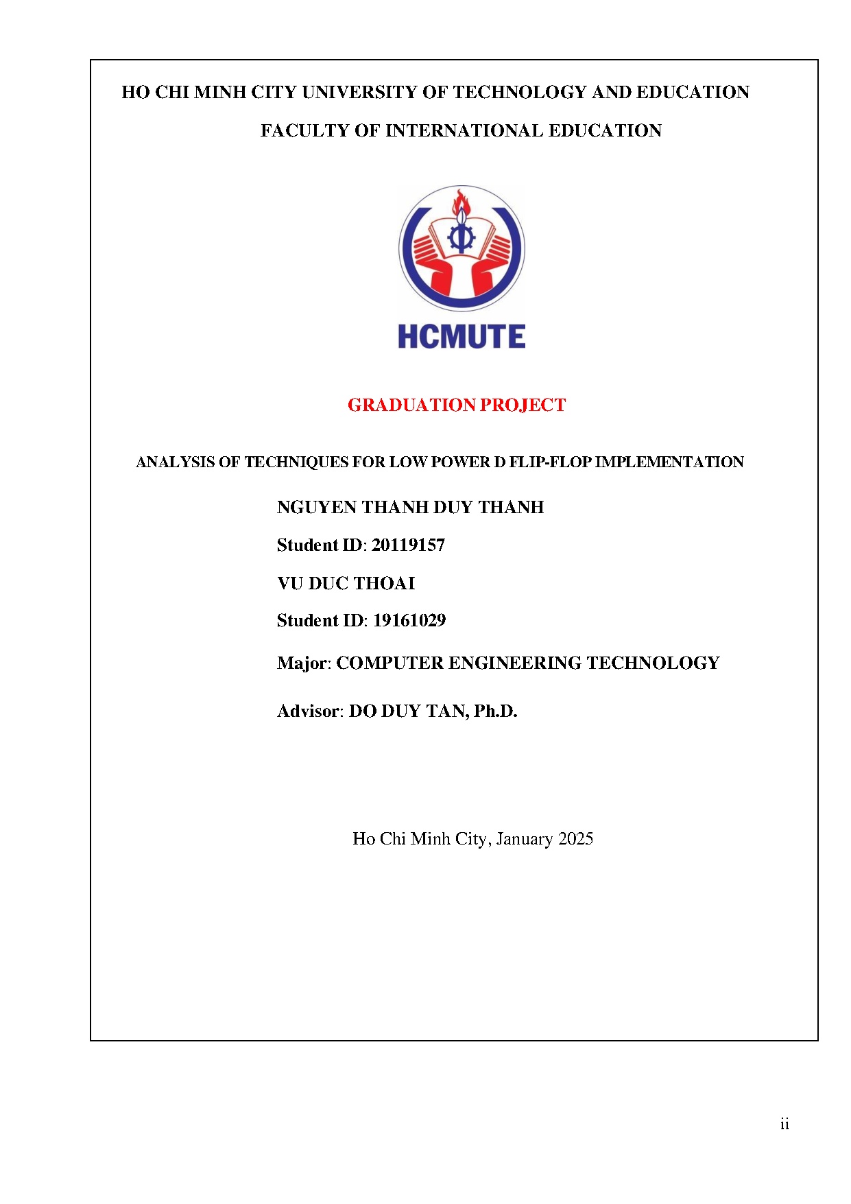 Đồ án tốt nghiệp - Analysis of techniques for low power D Flip-Flop implementation