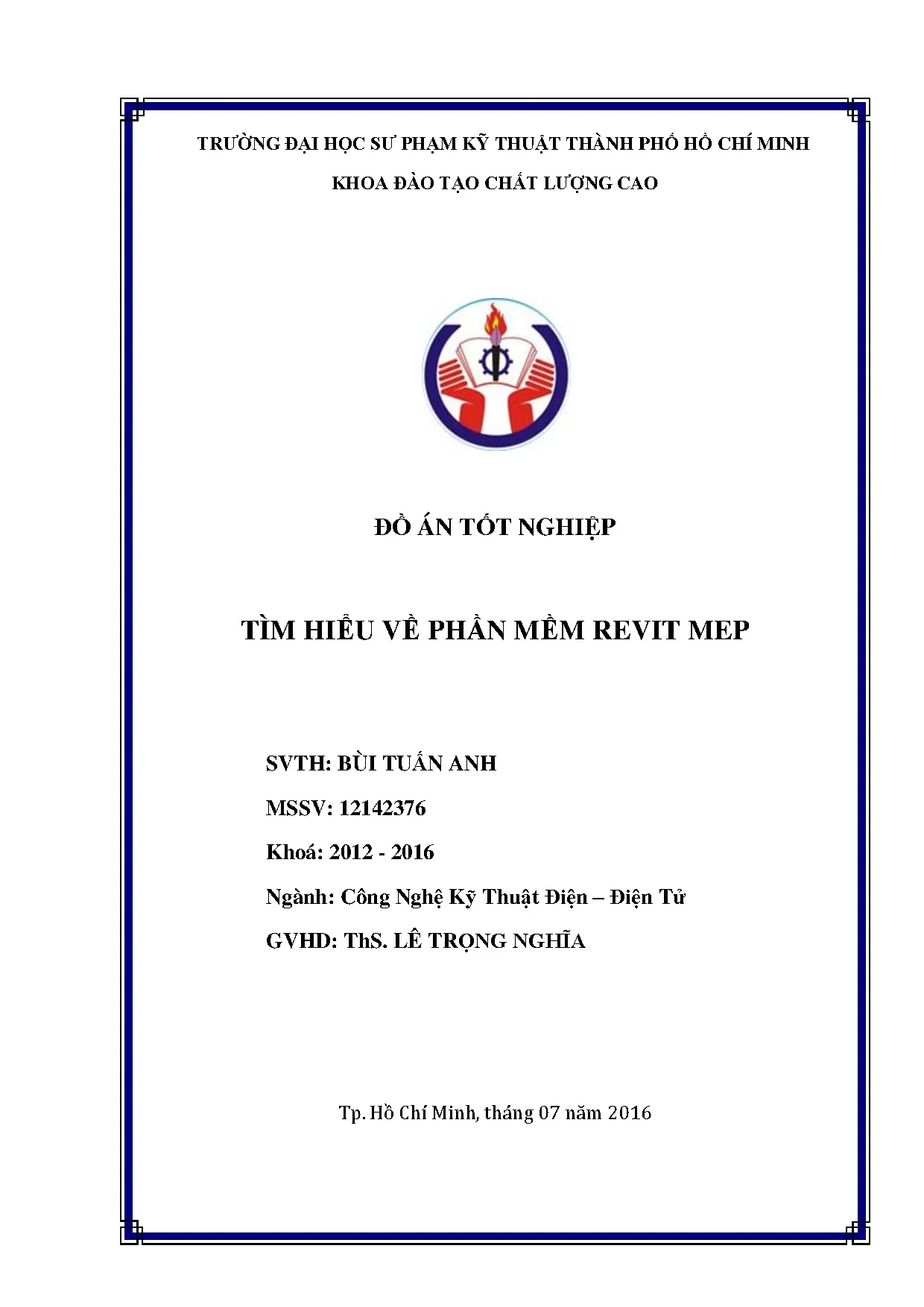 Đồ án tốt nghiệp - Tìm hiểu về phần mềm Revit Mep: