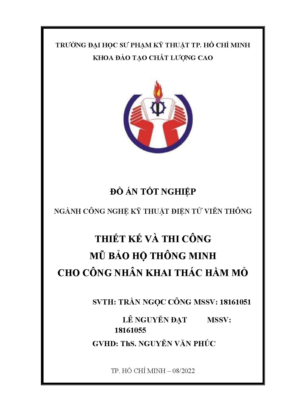 Đồ án tốt nghiệp - Thiết kế và thi công mũ bảo hộ thông minh cho công nhân khai thác hầm mỏ