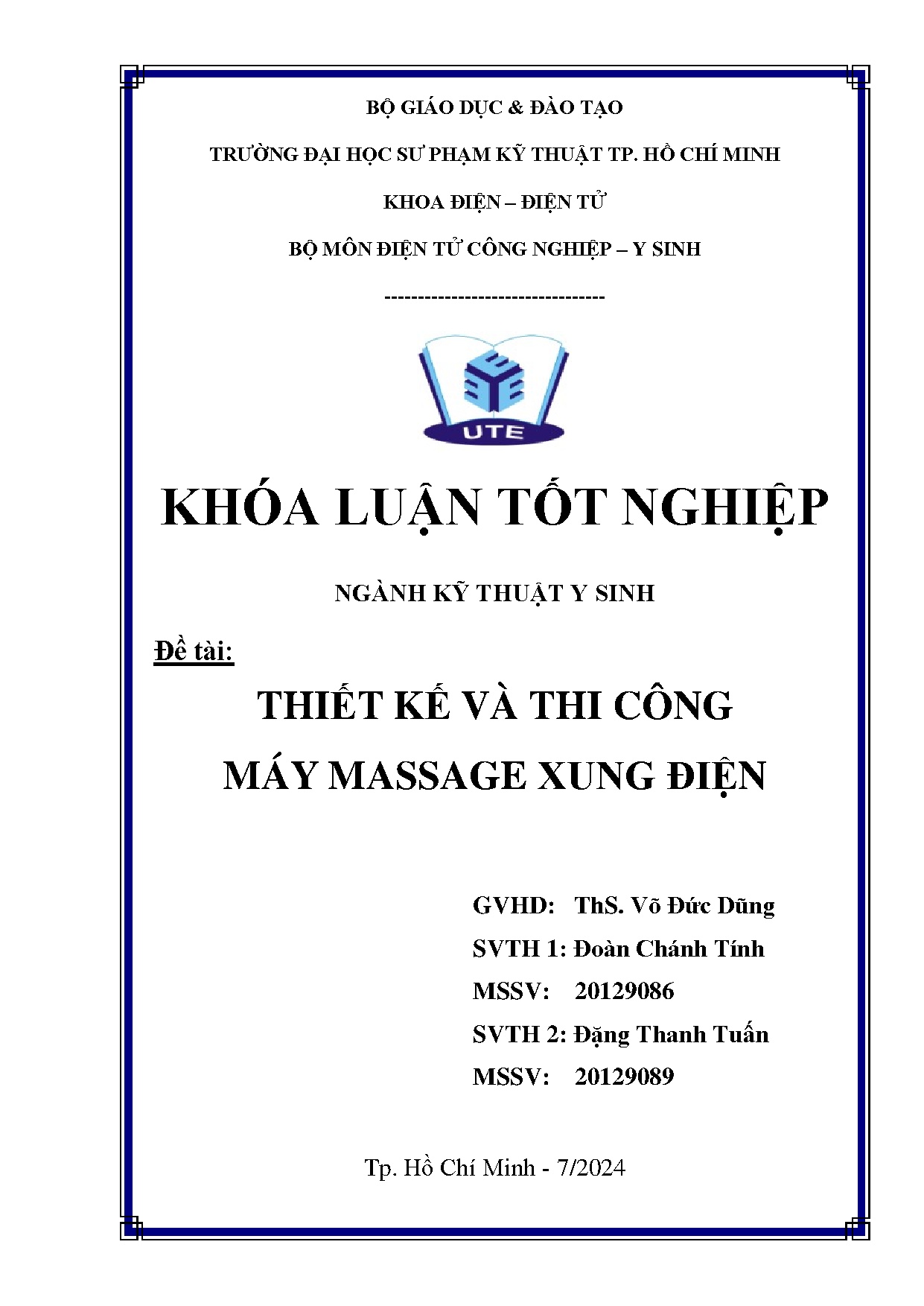 Đồ án tốt nghiệp - Thiết kế và thi công máy massage xung điện
