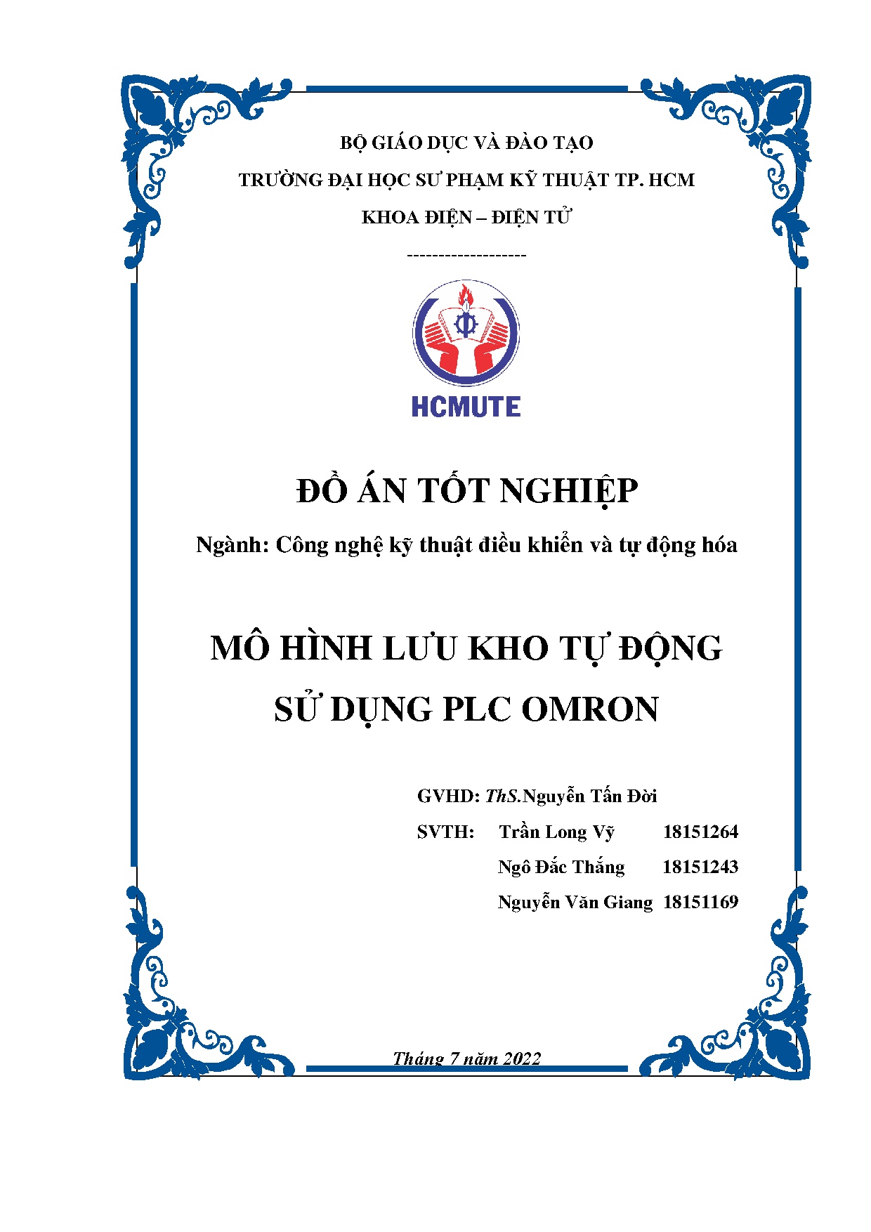 Đồ án tốt nghiệp - Mô hình lưu kho tự động sử dụng PLC Omron