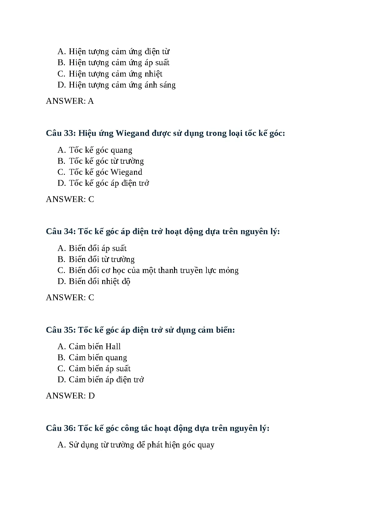 Trắc nghiệm chương 10 đo lường - Trang 9