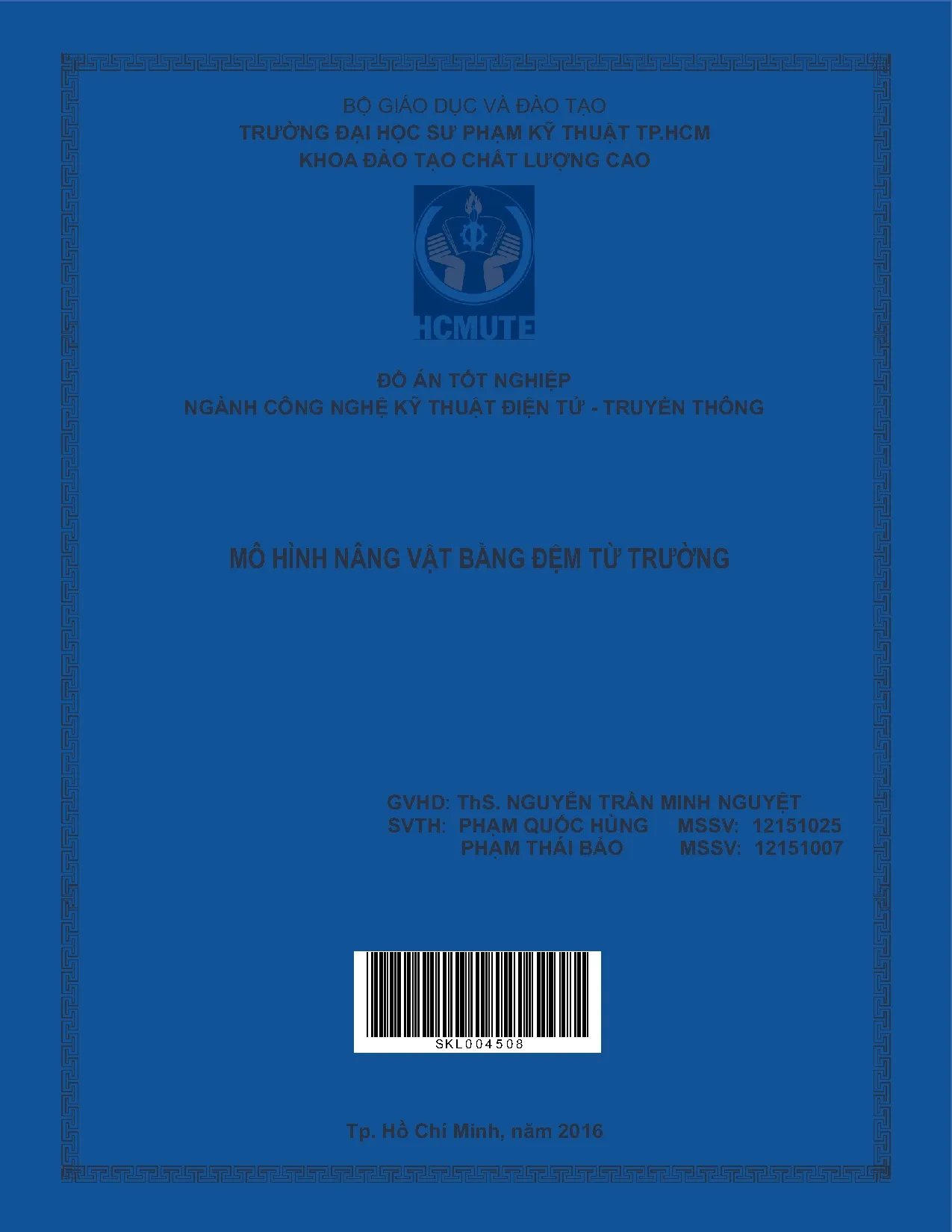 Đồ án tốt nghiệp - Mô hình nâng vật bằng đệm từ trường