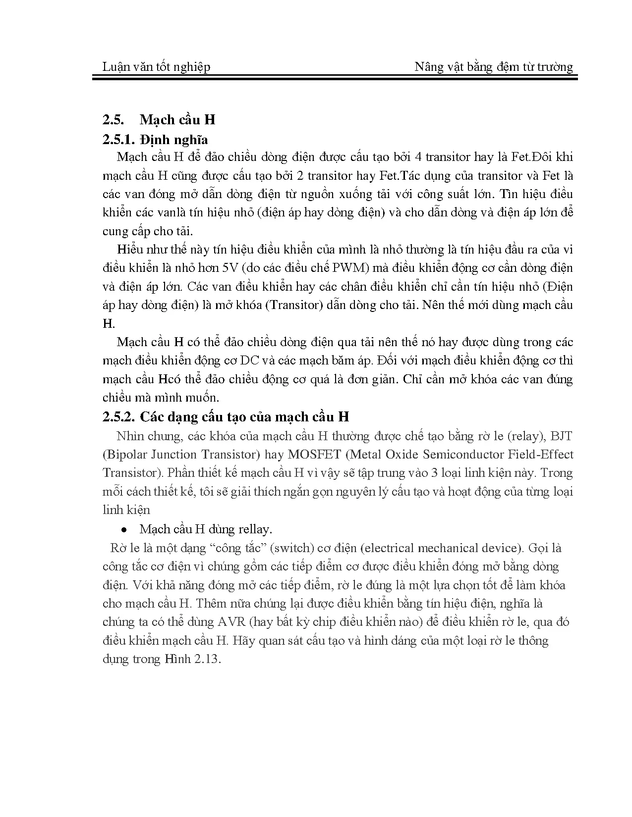 Đồ án tốt nghiệp - Mô hình nâng vật bằng đệm từ trường - Trang 20