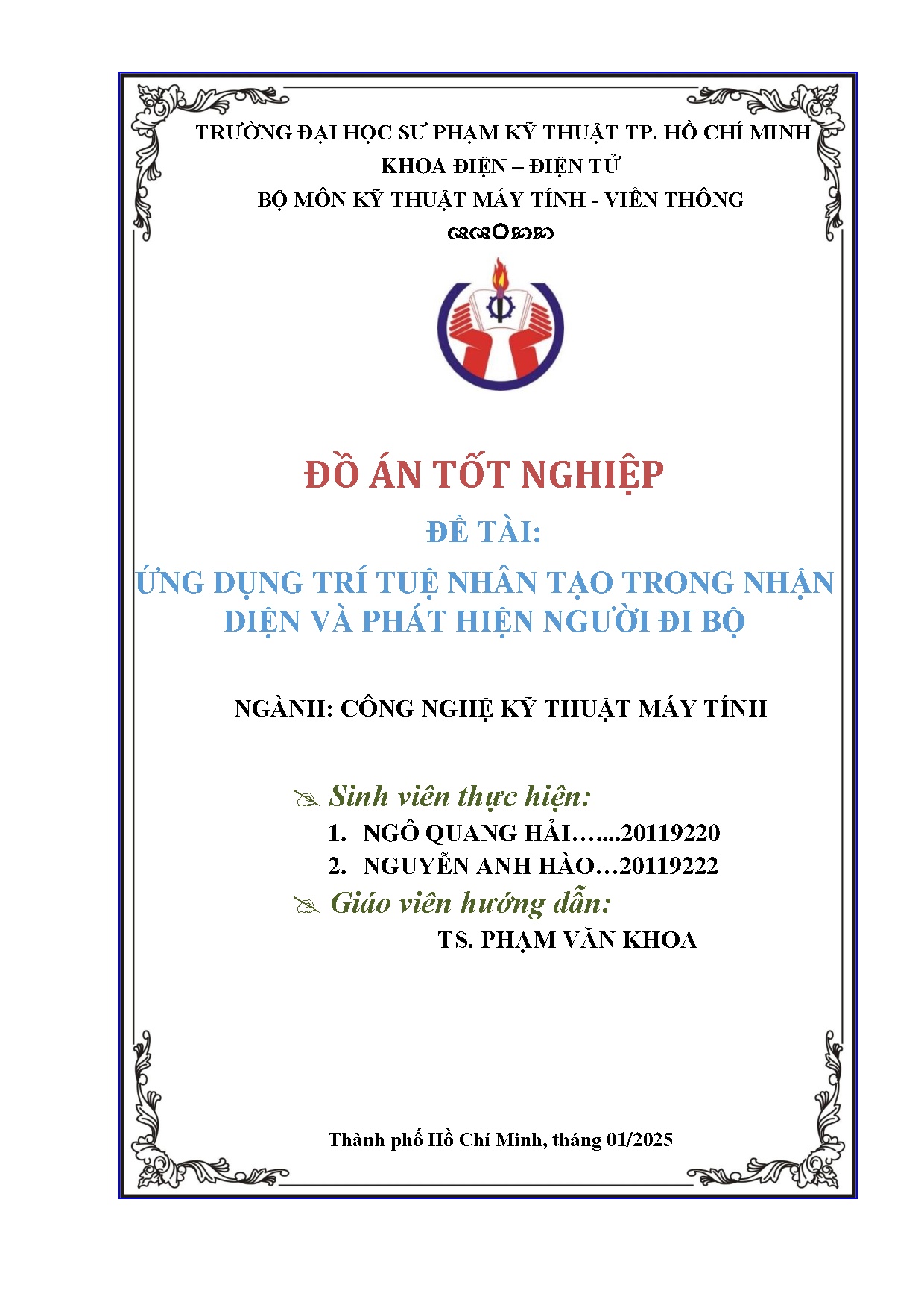 Đồ án tốt nghiệp - Ứng dụng trí tuệ nhân tạo trong nhận diện và phát hiện người đi bộ