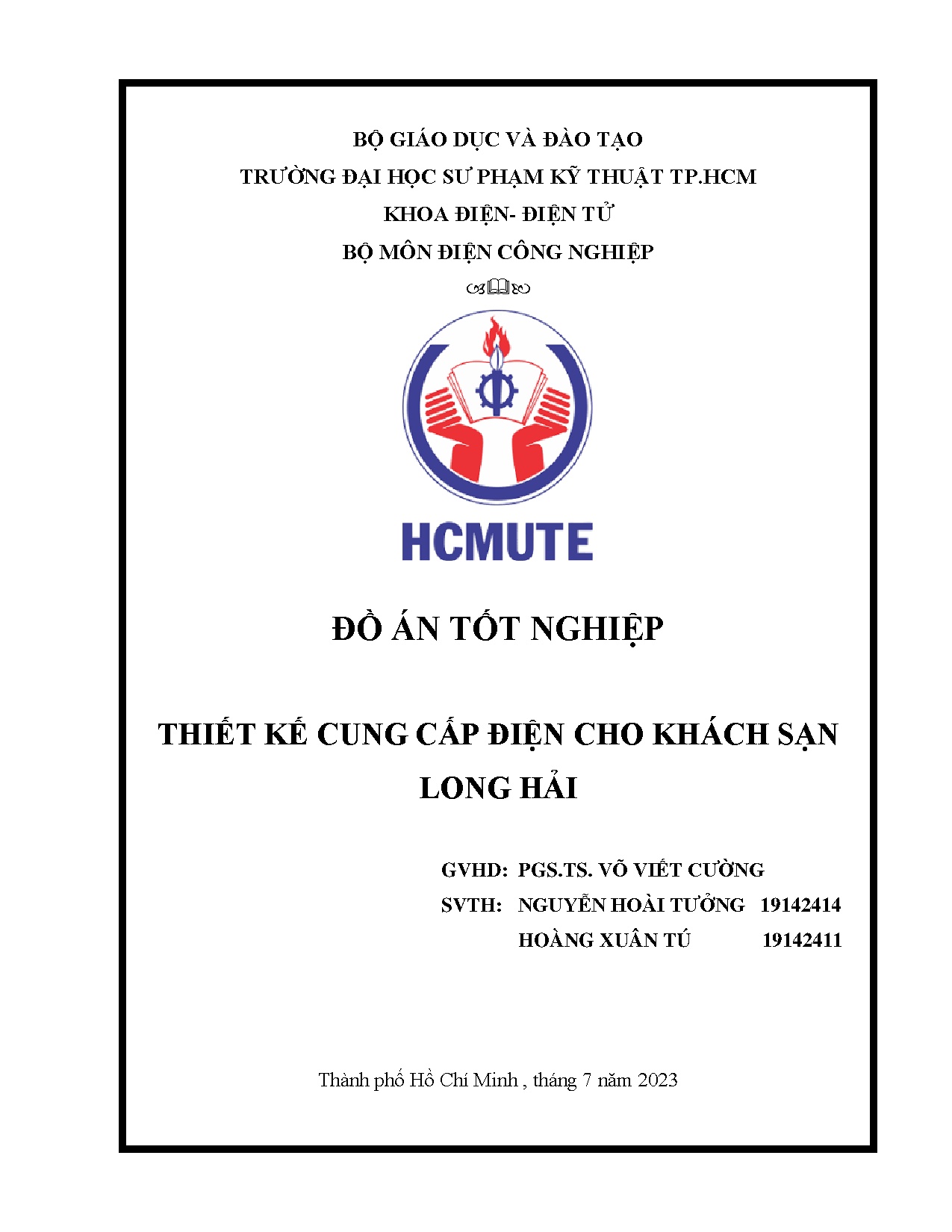 Đồ án tốt nghiệp - Thiết kế cung cấp điện cho khách sạn Long Hải