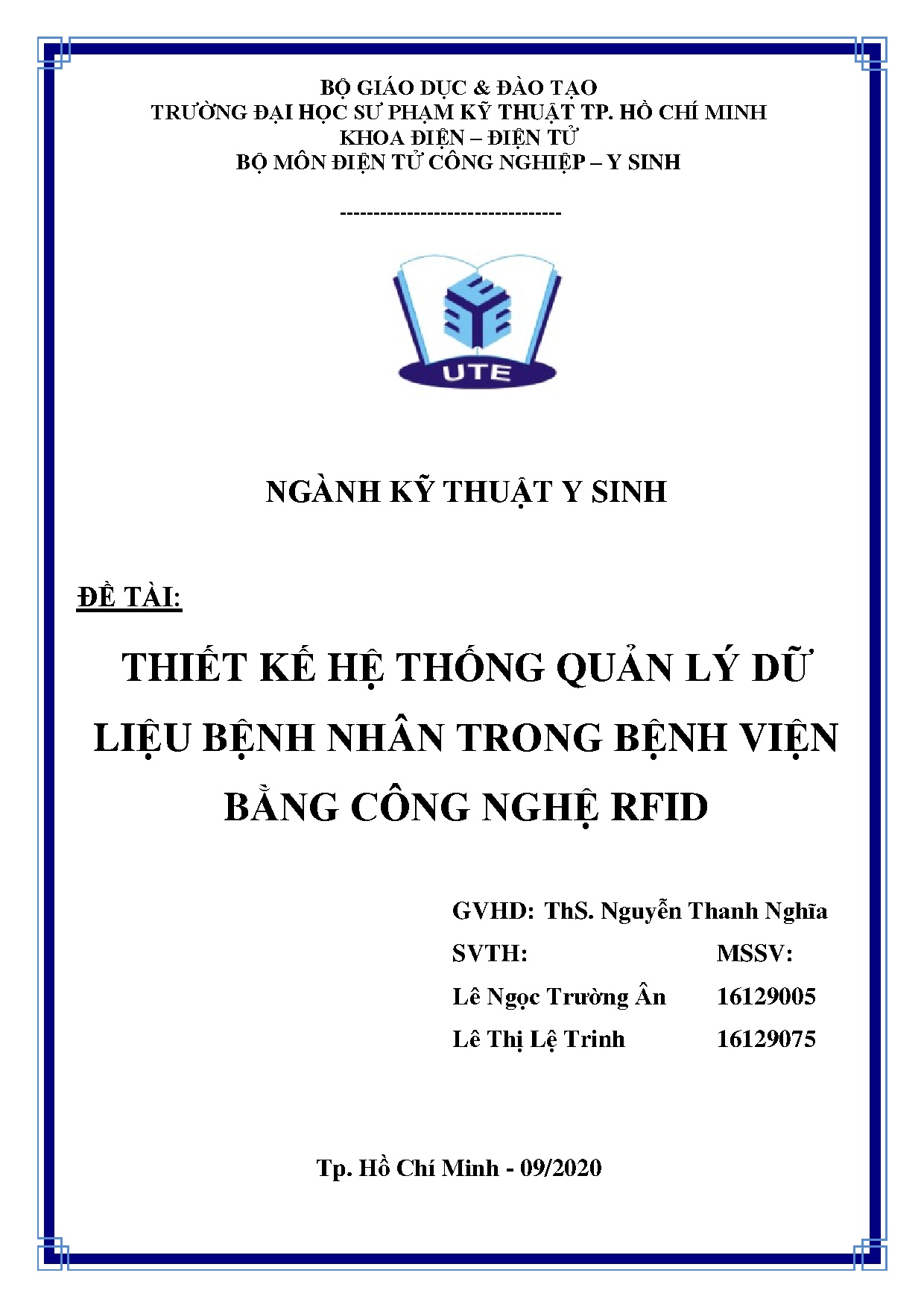 Đồ án tốt nghiệp - Thiết kế hệ thống quản lý dữ liệu bệnh nhân trong bệnh viện bằng công nghệ RFID