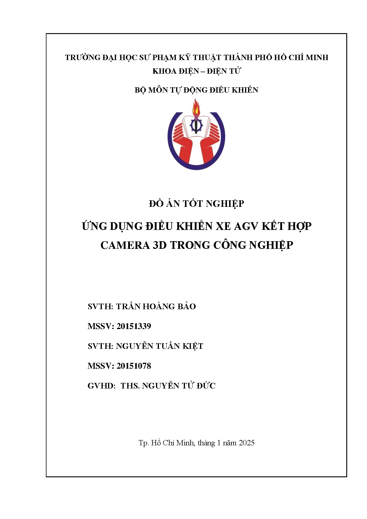 Đồ án tốt nghiệp - Ứng dụng xe AGV kết hợp camera 3D trong công nghiệp