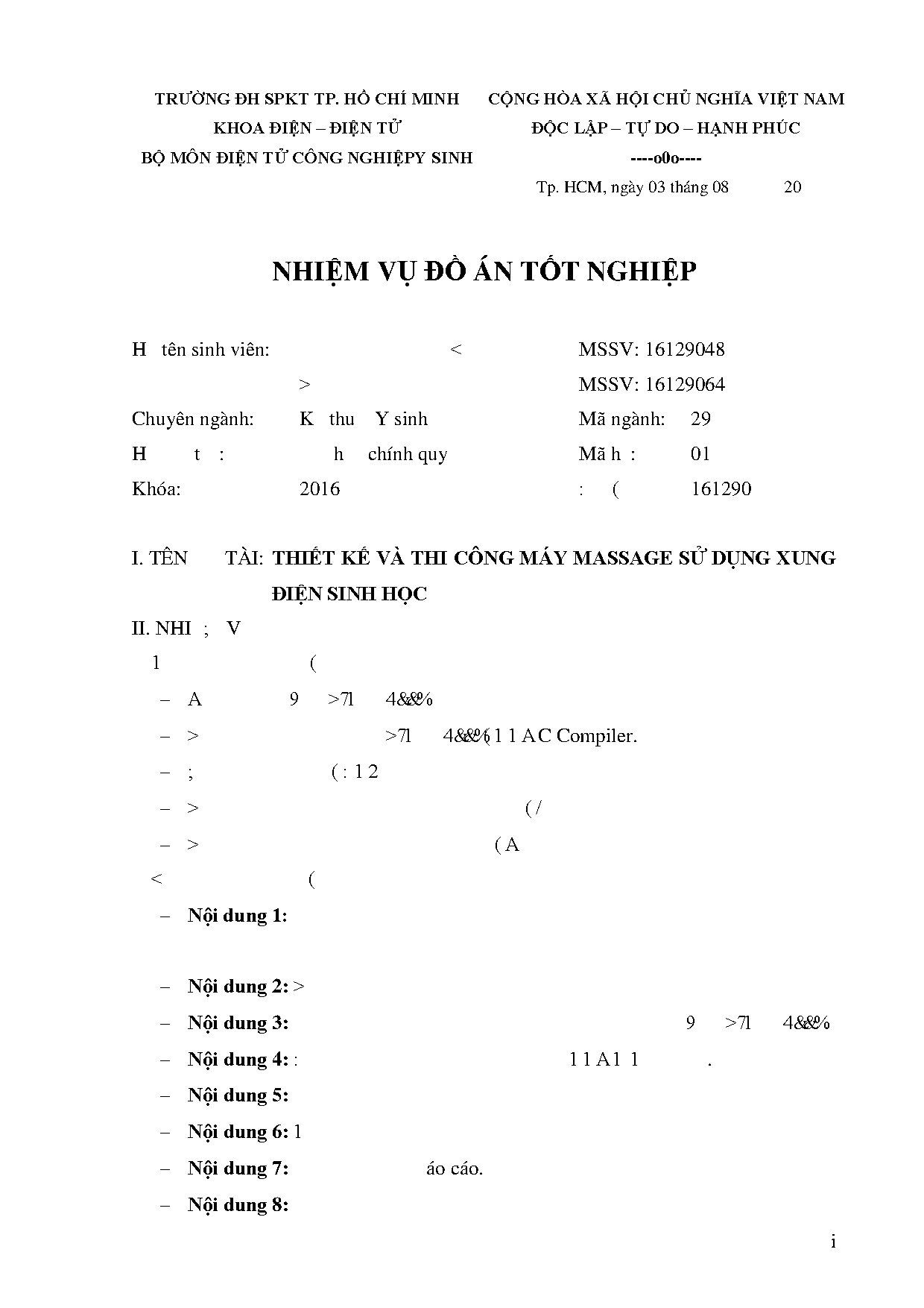 Đồ án tốt nghiệp - Thiết kế và thi công máy massage sử dụng xung điện sinh học