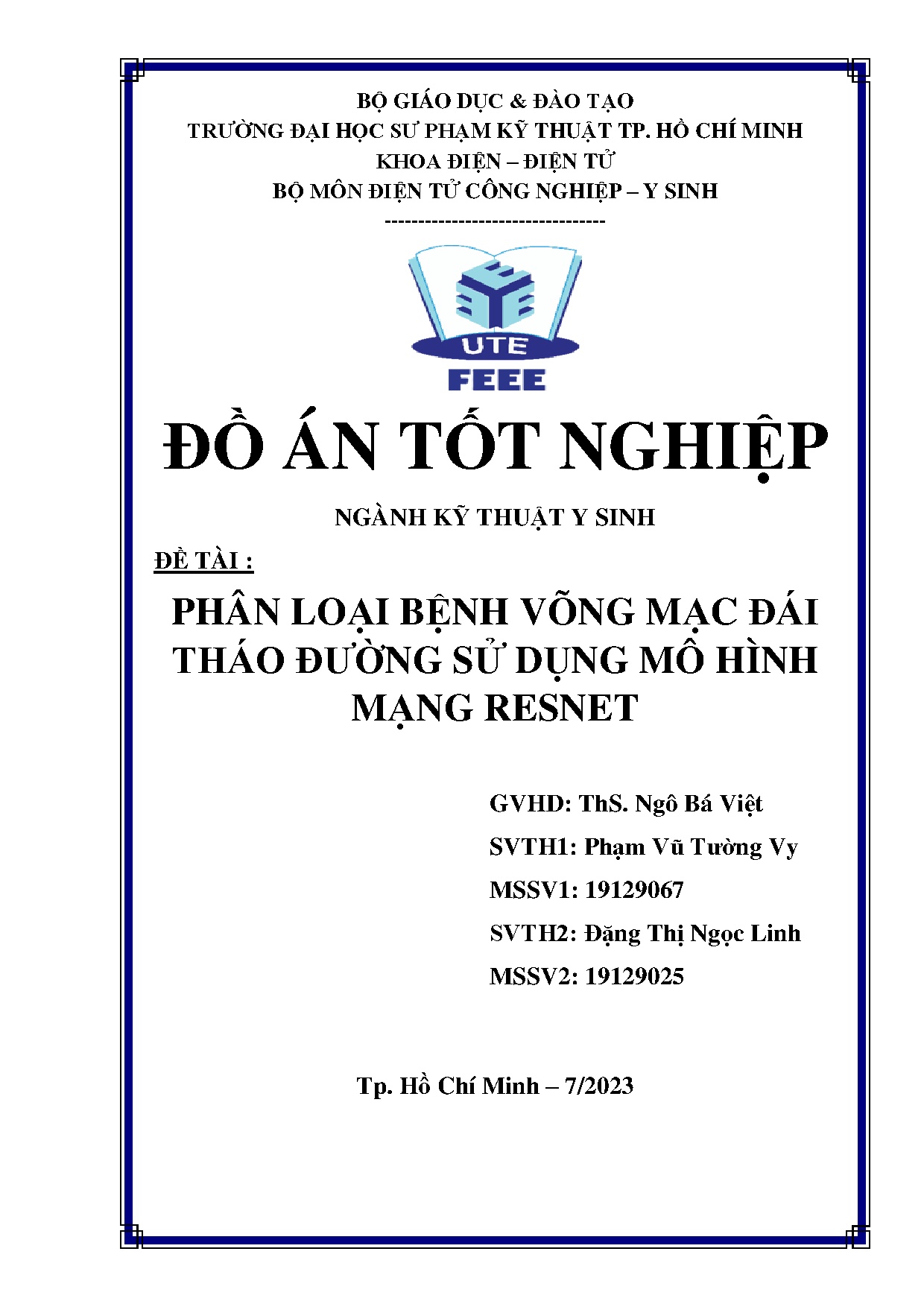 Đồ án tốt nghiệp - Phân loại bệnh võng mạc đái tháo đường sử dụng mô hình mạng resnet