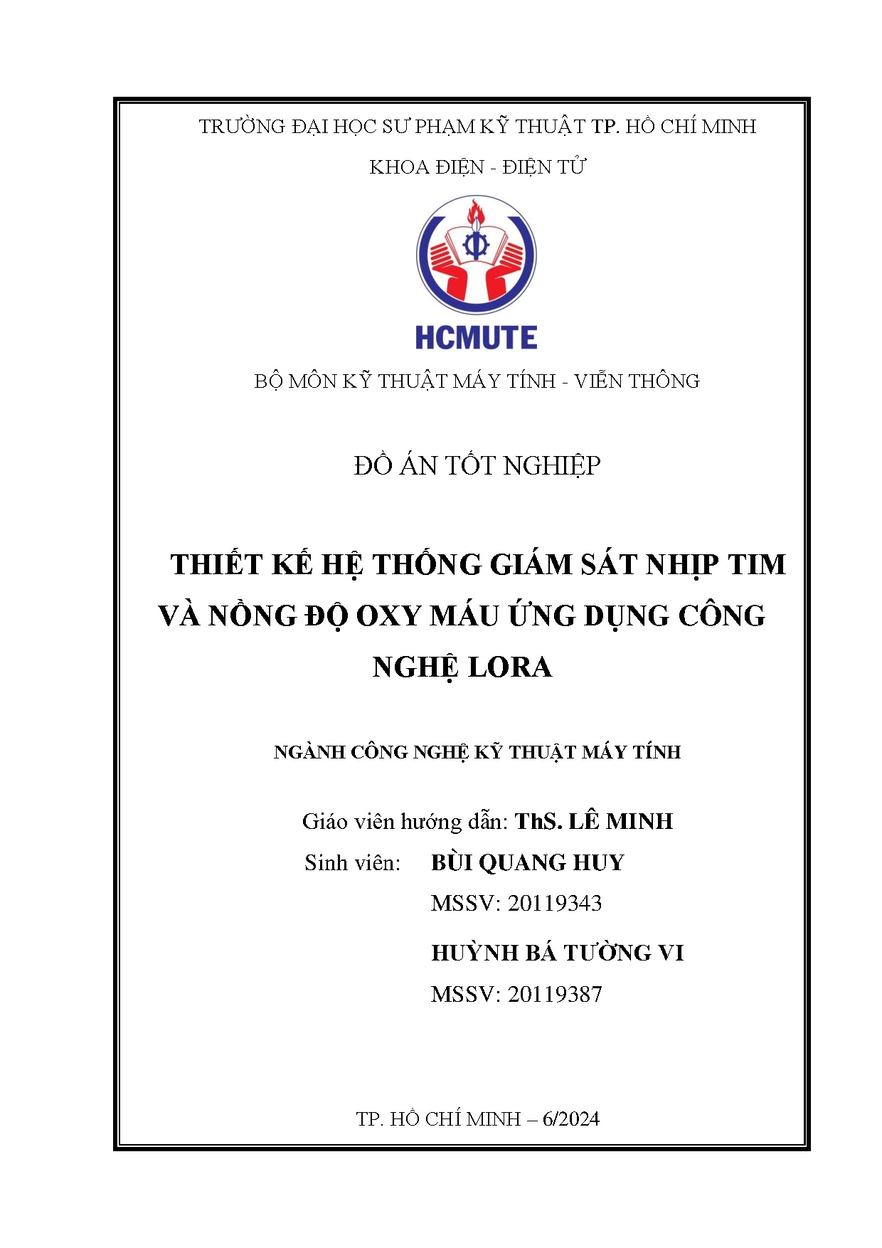 Đồ án tốt nghiệp - Thiết kế hệ thống giám sát nhịp tim và nồng độ oxy máu ứng dụng công nghệ lora