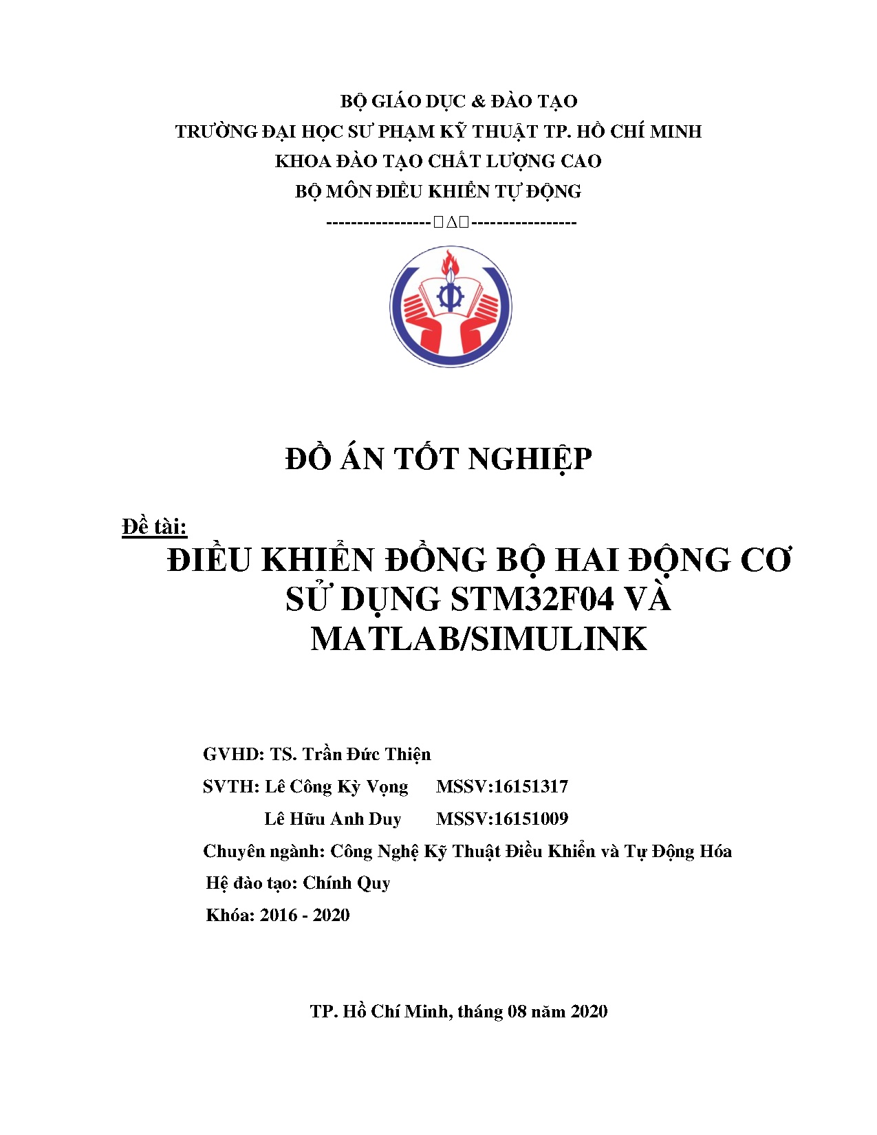 Đồ án tốt nghiệp - Điều khiển đồng bộ hai động cơ sử dụng STM32F04 và Matlab/Simulink