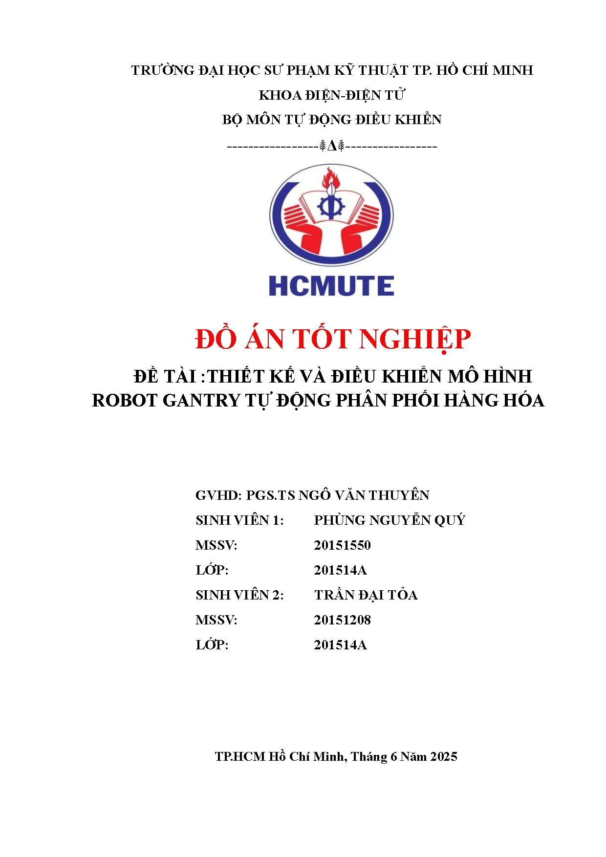 Đồ án tốt nghiệp - Thiết kế và điều khiển mô hình Robot Gantry tự động phân phối hàng hóa - Trang 2