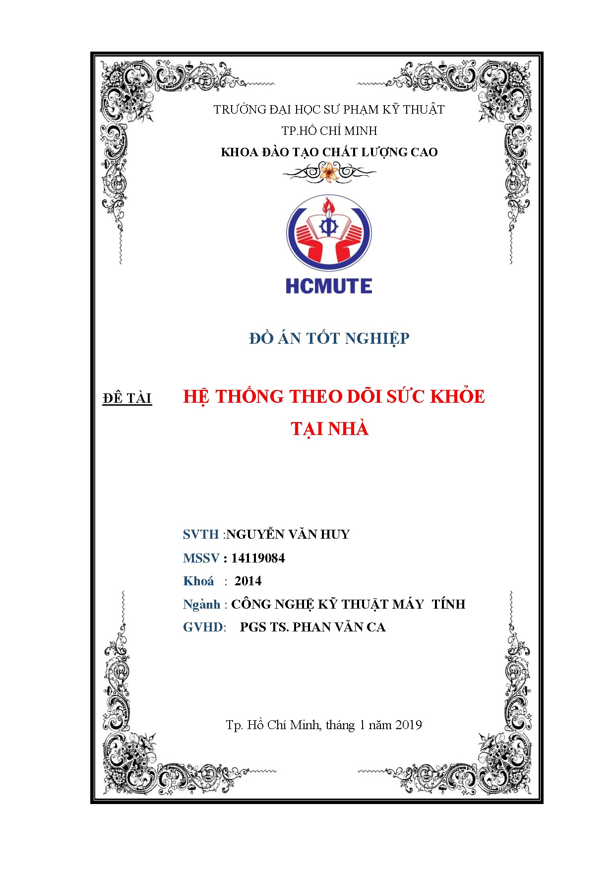 Đồ án tốt nghiệp - Hệ thống theo dõi sức khỏe tại nhà