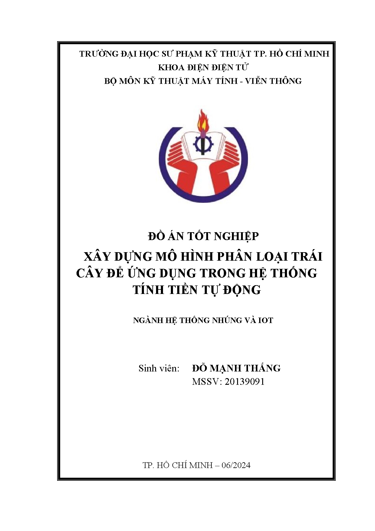 Đồ án tốt nghiệp - Xây dựng mô hình phân loại trái cây để ứng dụng trong hệ thống tính tiền tự động