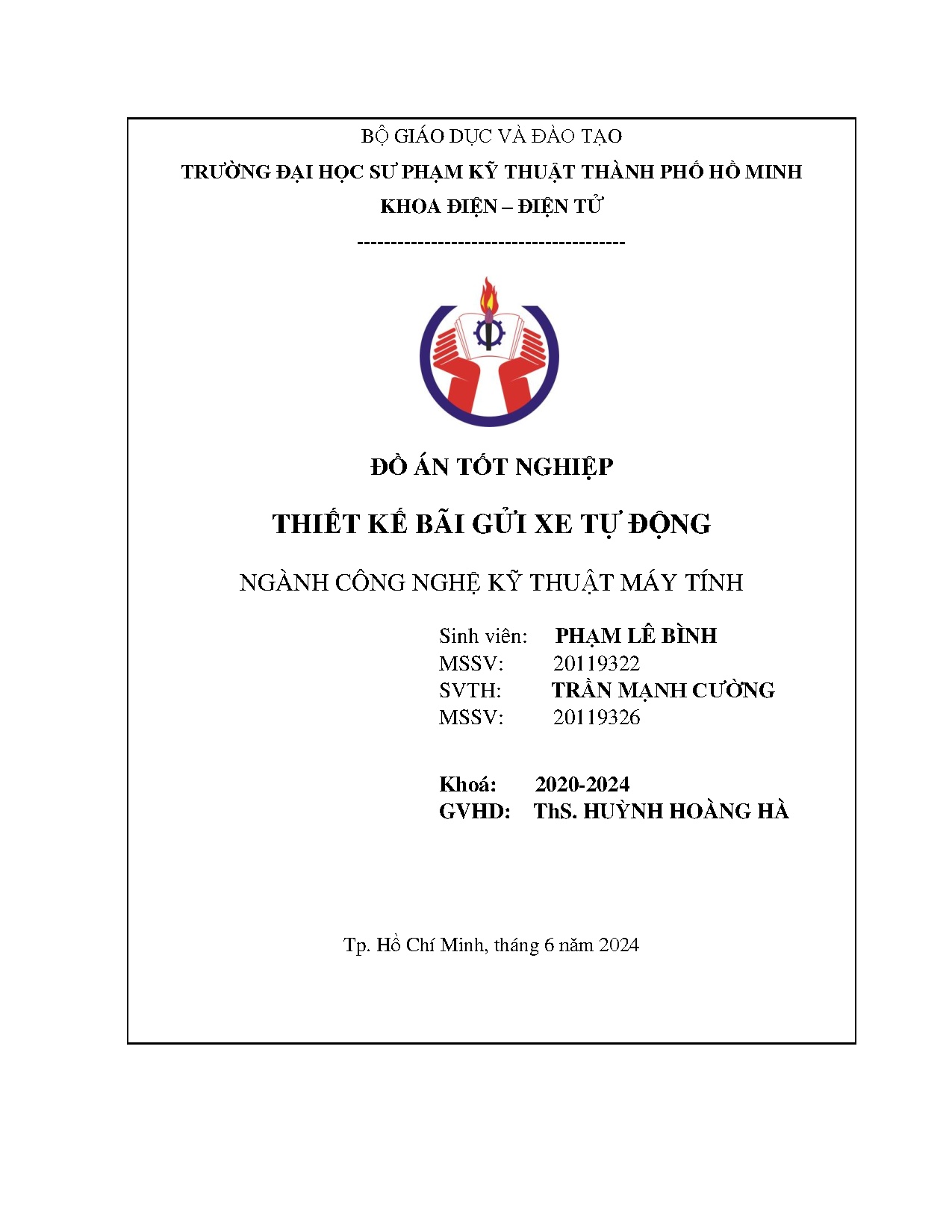 Đồ án tốt nghiệp - Thiết kế bãi gửi xe tự động