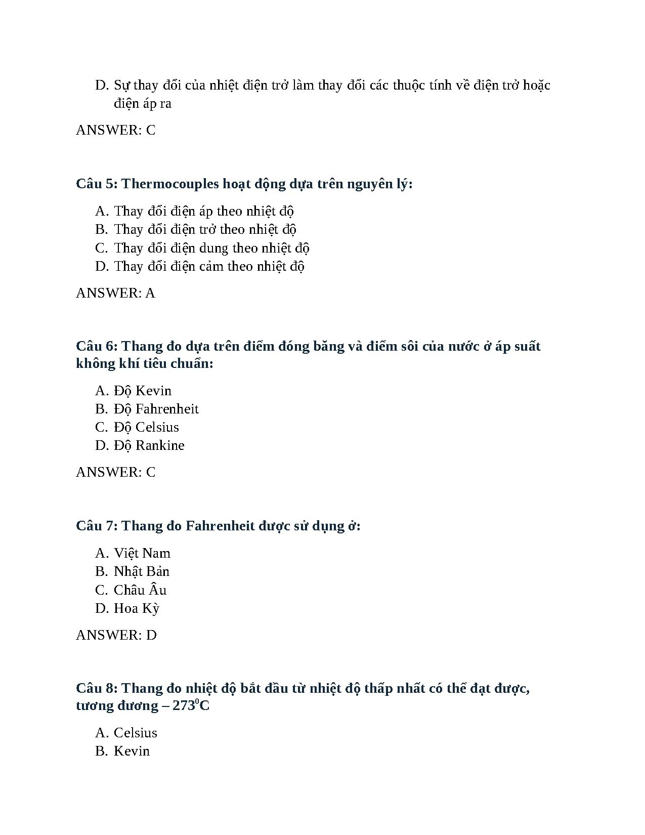 Trắc nghiệm chương 12 đo lường - Trang 2