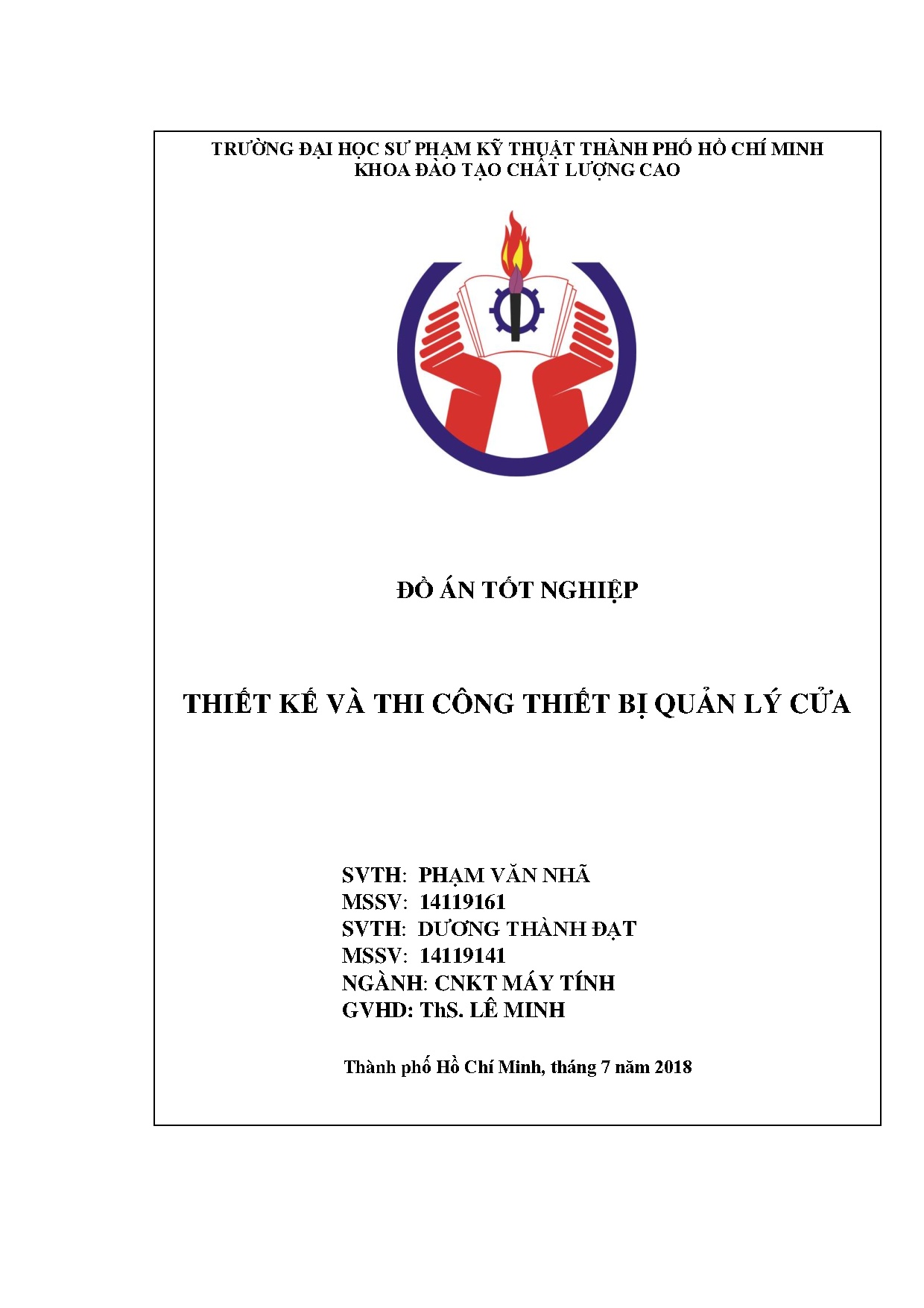 Đồ án tốt nghiệp - Thiết kế và thi công thiết bị quản lý cửa