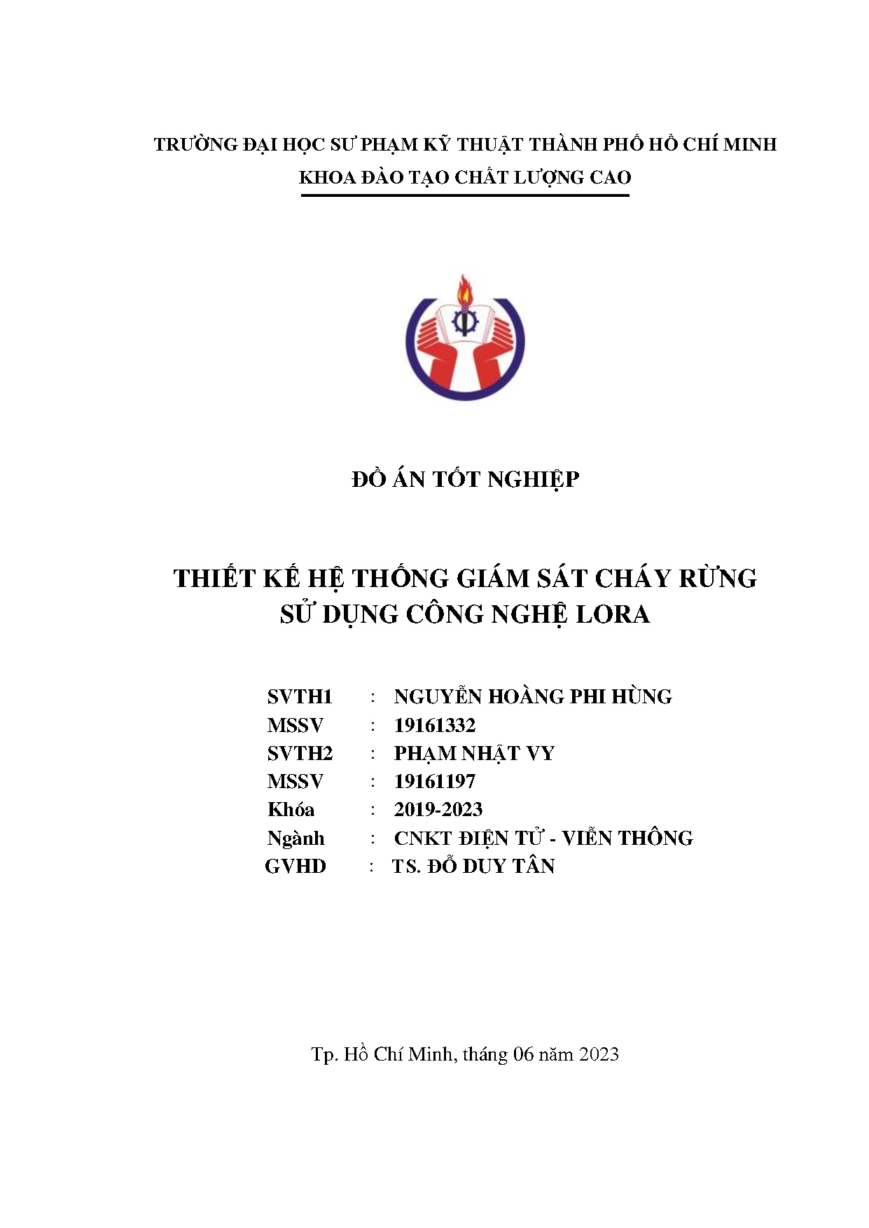 Đồ án tốt nghiệp - Thiết kế hệ thống giám sát cháy rừng sử dụng công nghệ Lora